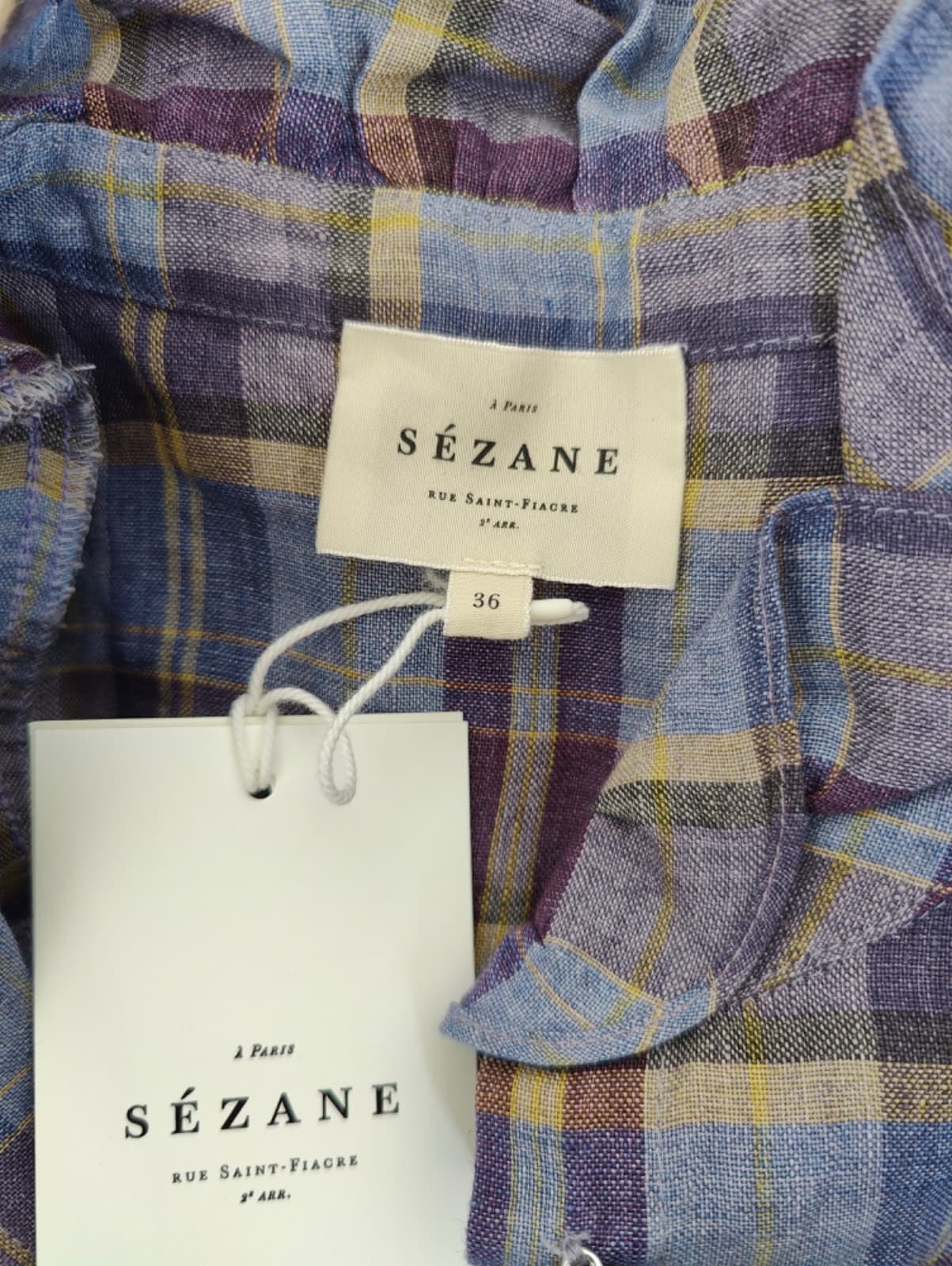 Chemise Sézane à carreaux bleus et bordeaux – Taille 40 — photo 5