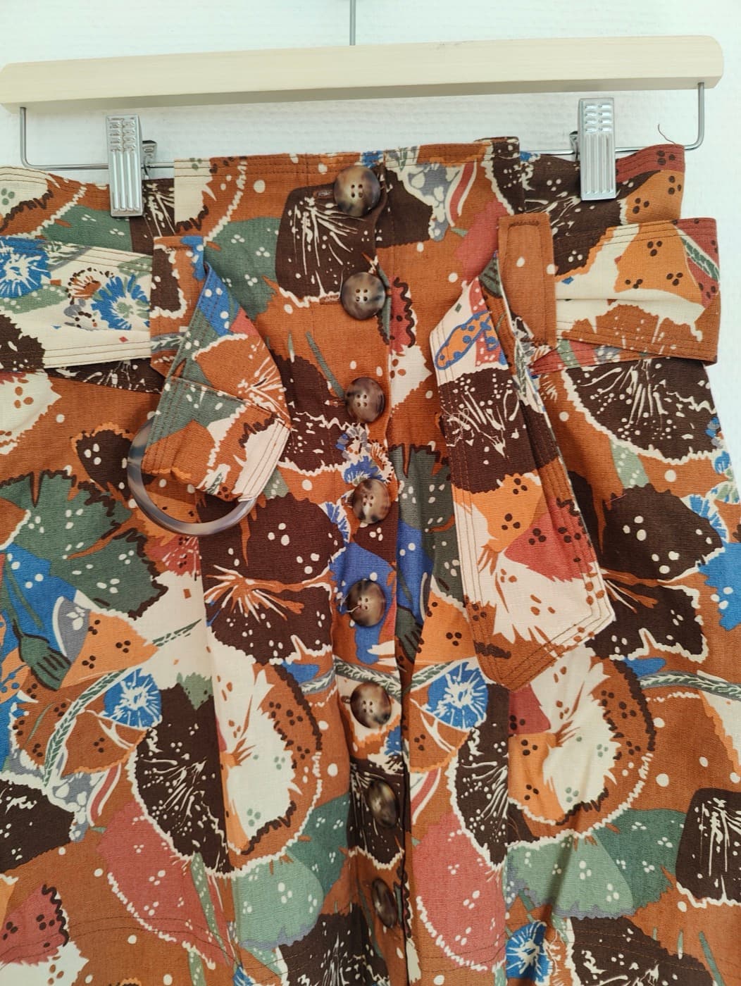 Jupe Sézane en lin à imprimé batik – Taille 34 — photo 2