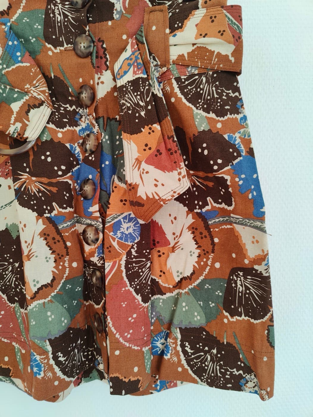 Jupe Sézane en lin à imprimé batik – Taille 34 — photo 3