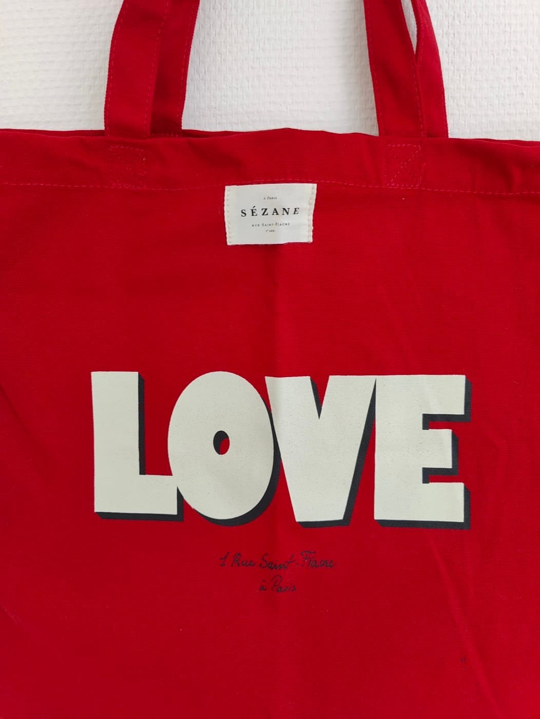 Sac cabas Sézane rouge à inscription LOVE — photo 2