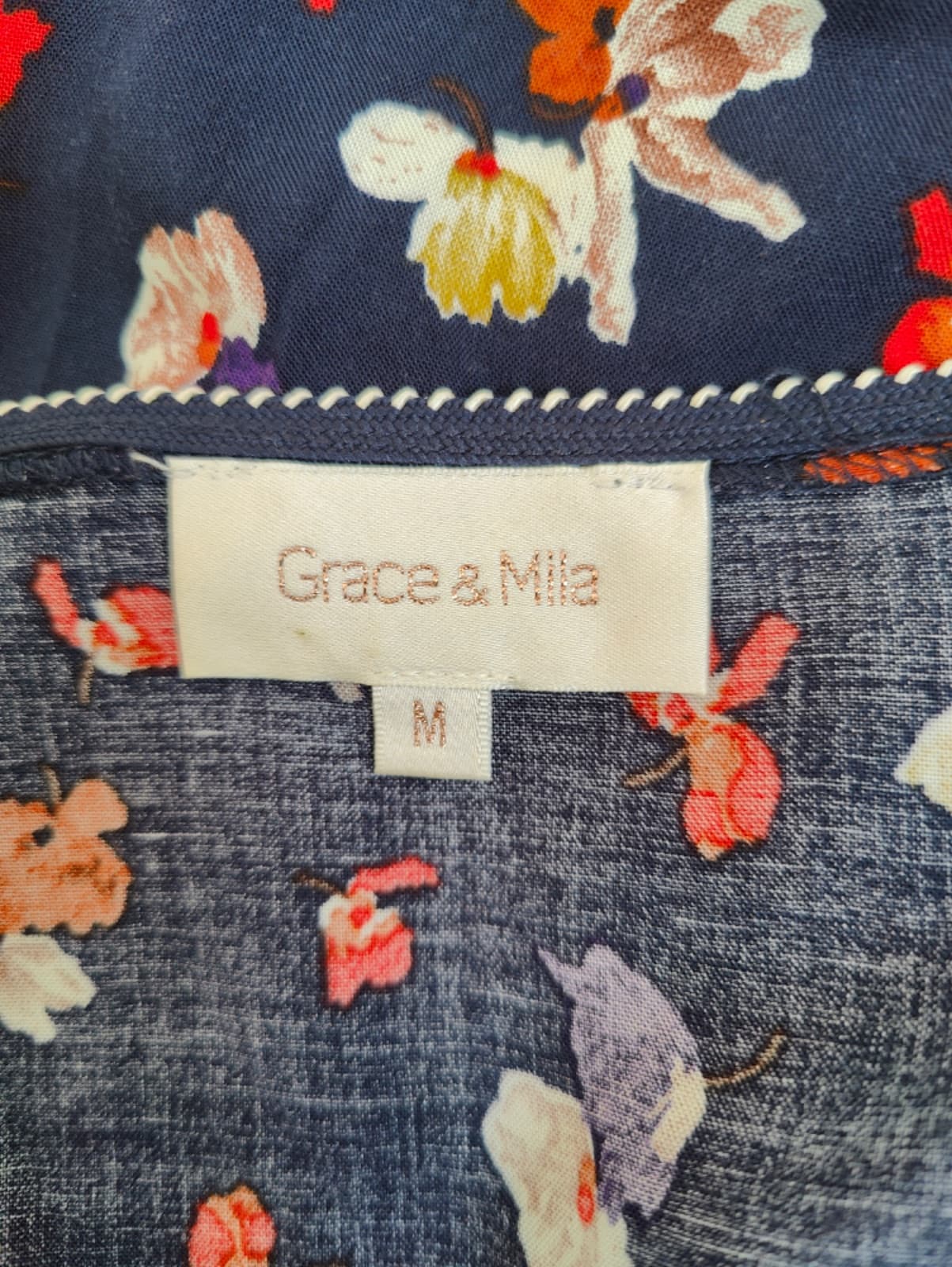 Blouse Grace & Mila à imprimé floral marine – Taille M — photo 5