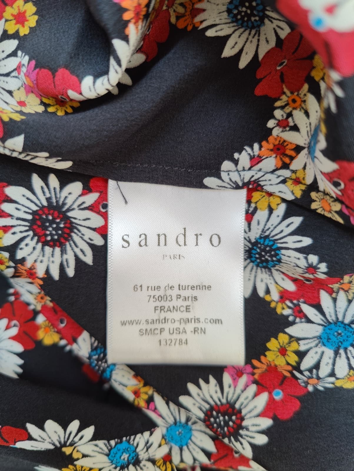 Chemise Sandro en soie imprimé floral – Taille 1 — photo 6