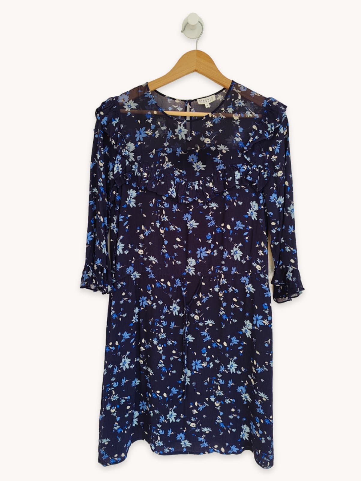 Robe Claudie Pierlot à imprimé floral marine – Taille 36