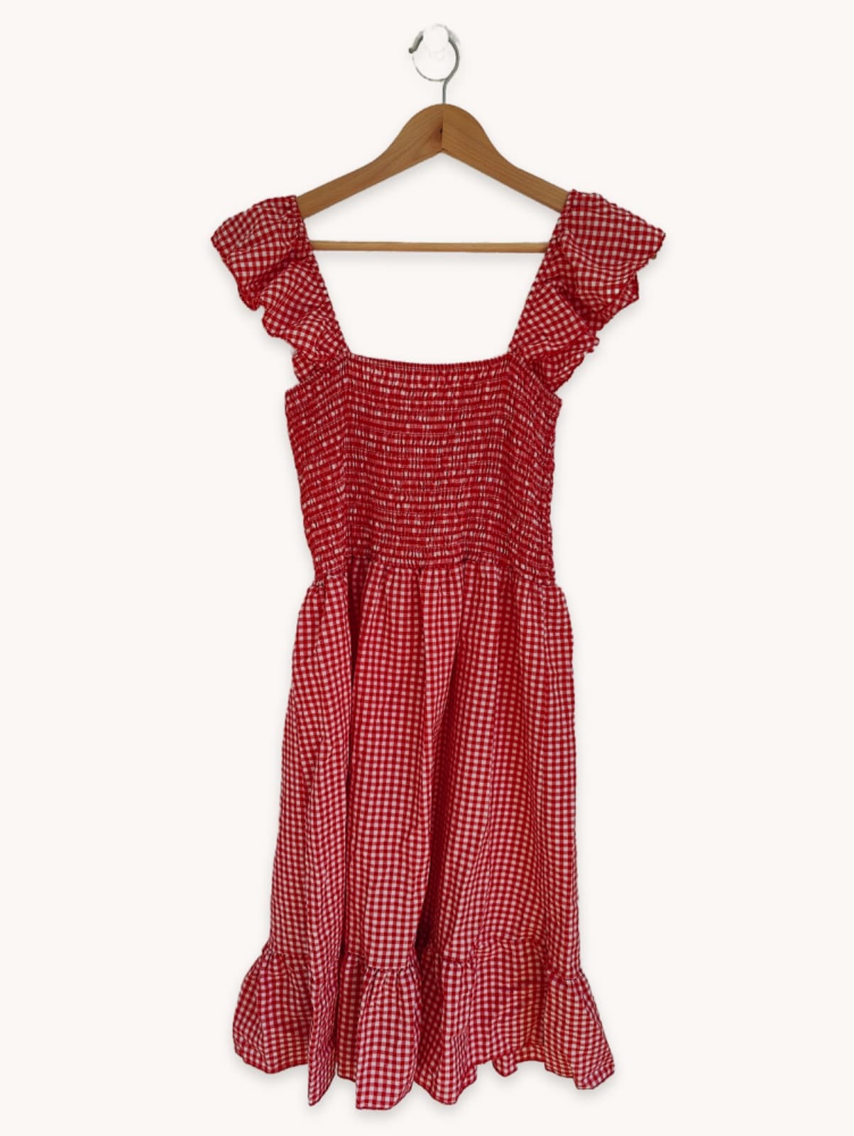 Robe à imprimé vichy rouge – Taille S