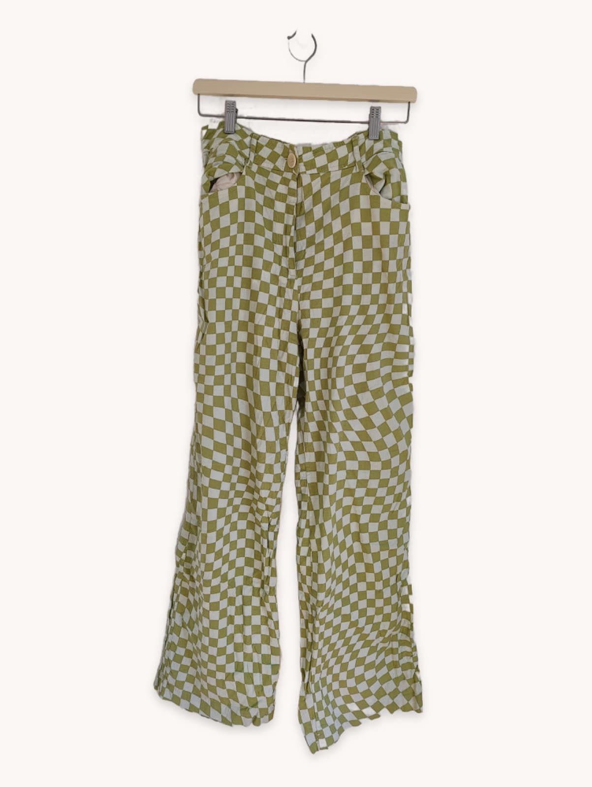 Pantalon Zara à imprimé damier – Taille L
