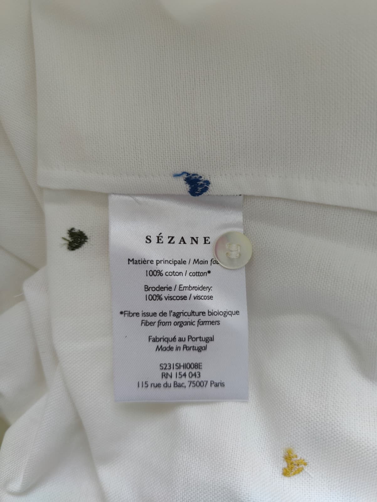 Chemise Sézane à petits cœurs brodés – Taille 46 — photo 6