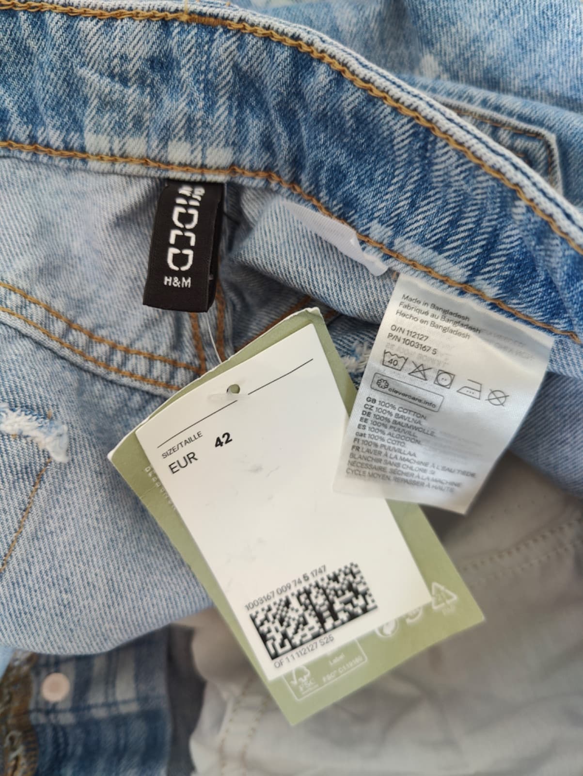 Pantalon H&M à carreaux bleu et blanc – Taille 42 — photo 5