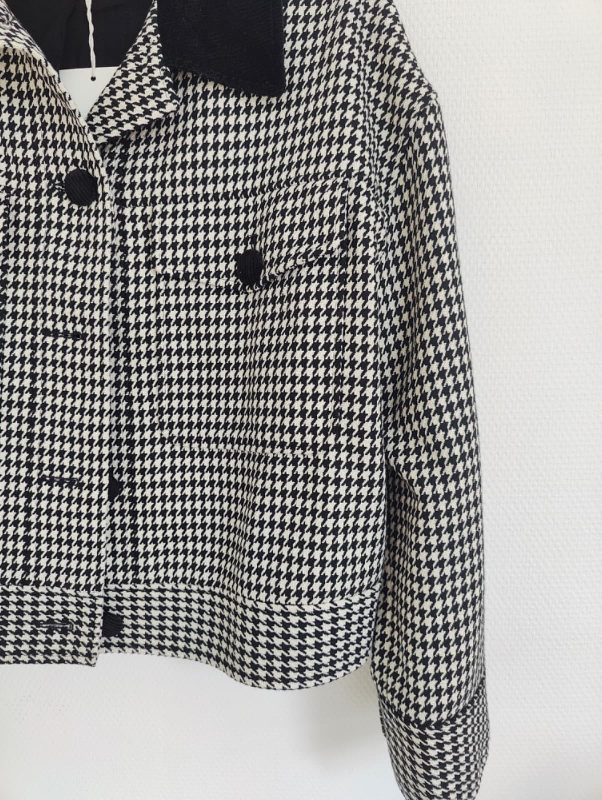 Veste Sézane pied-de-poule noire et écrue — Taille XL — photo 4