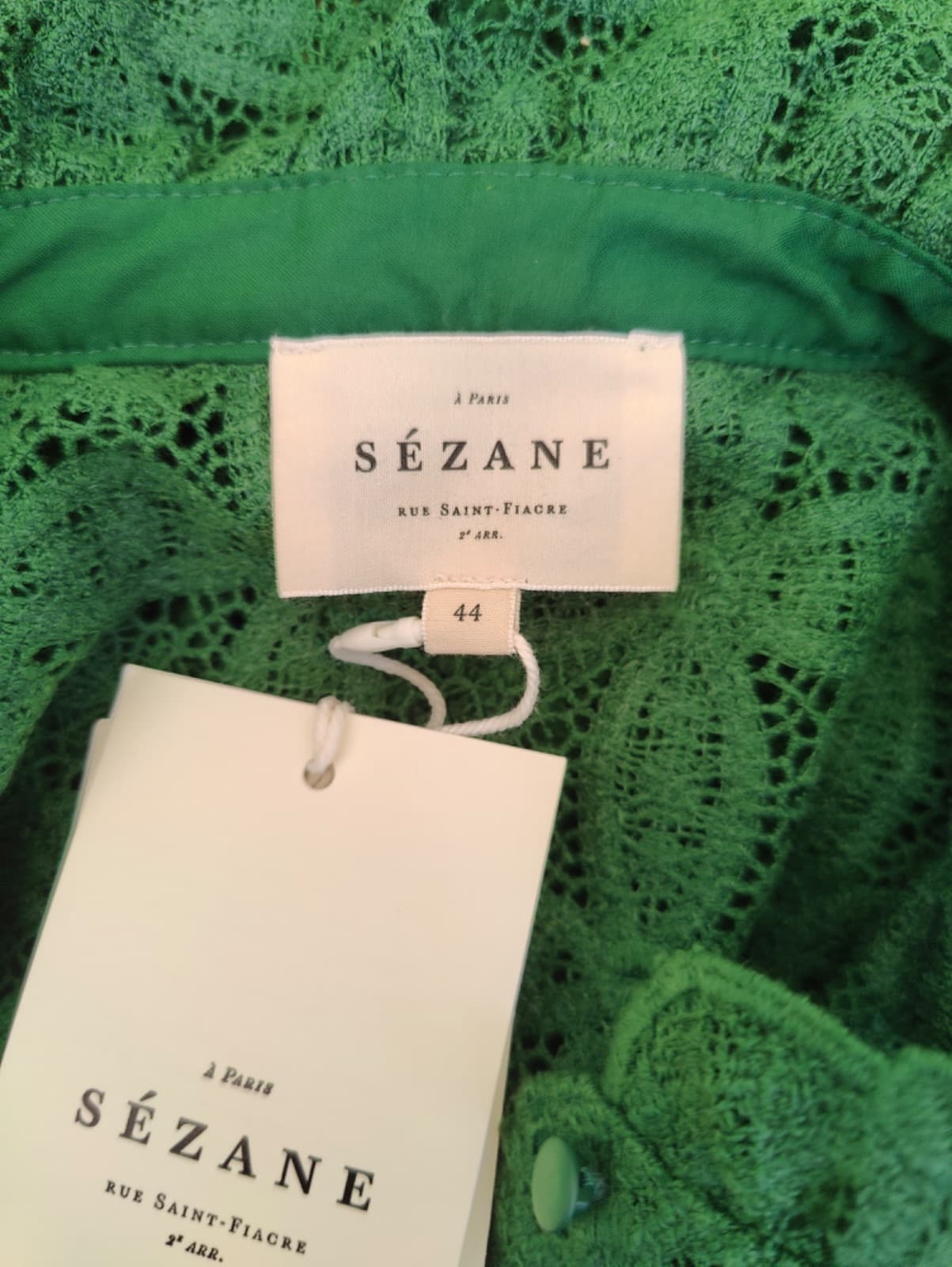Chemise Sézane en dentelle verte – Taille 44 — photo 5