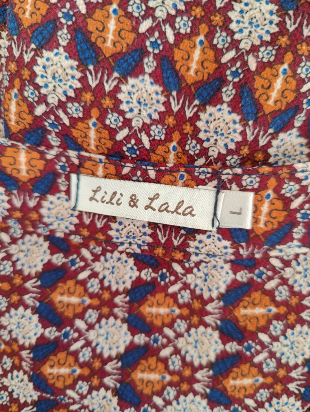 Robe Lili & Lala bordeaux à imprimé géométrique – Taille L — photo 5
