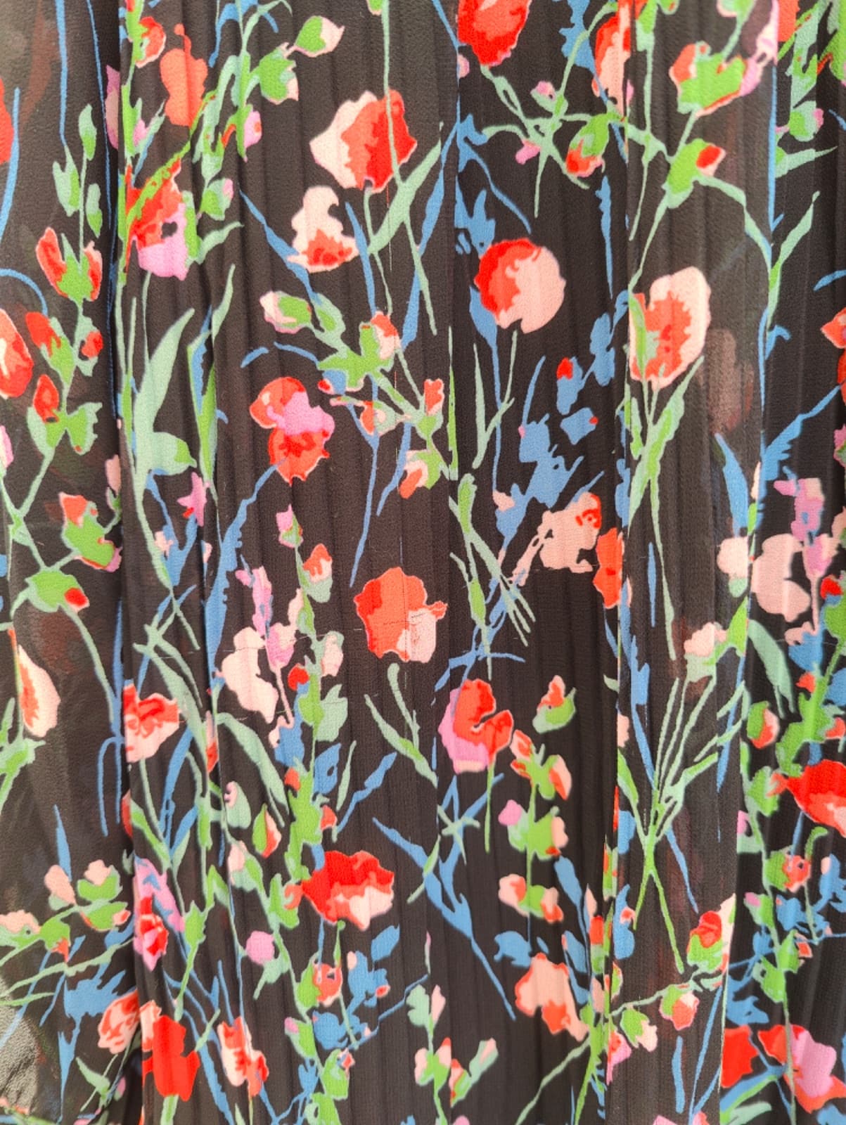 Robe fleurie plissée Zara noire multicolore – Taille M — photo 4