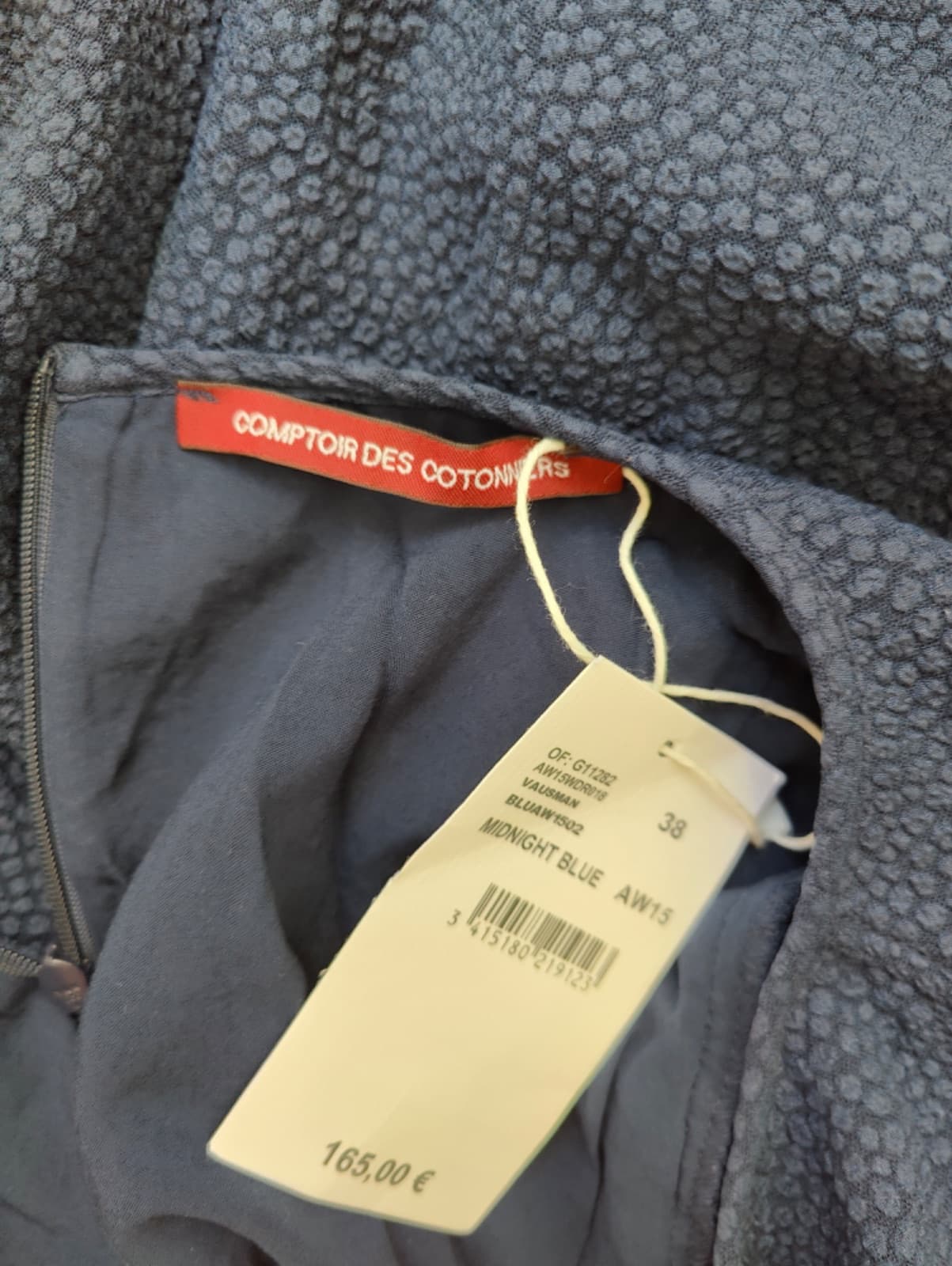 Robe Comptoir des Cotonniers bleu marine texturée – Taille 38 — photo 5