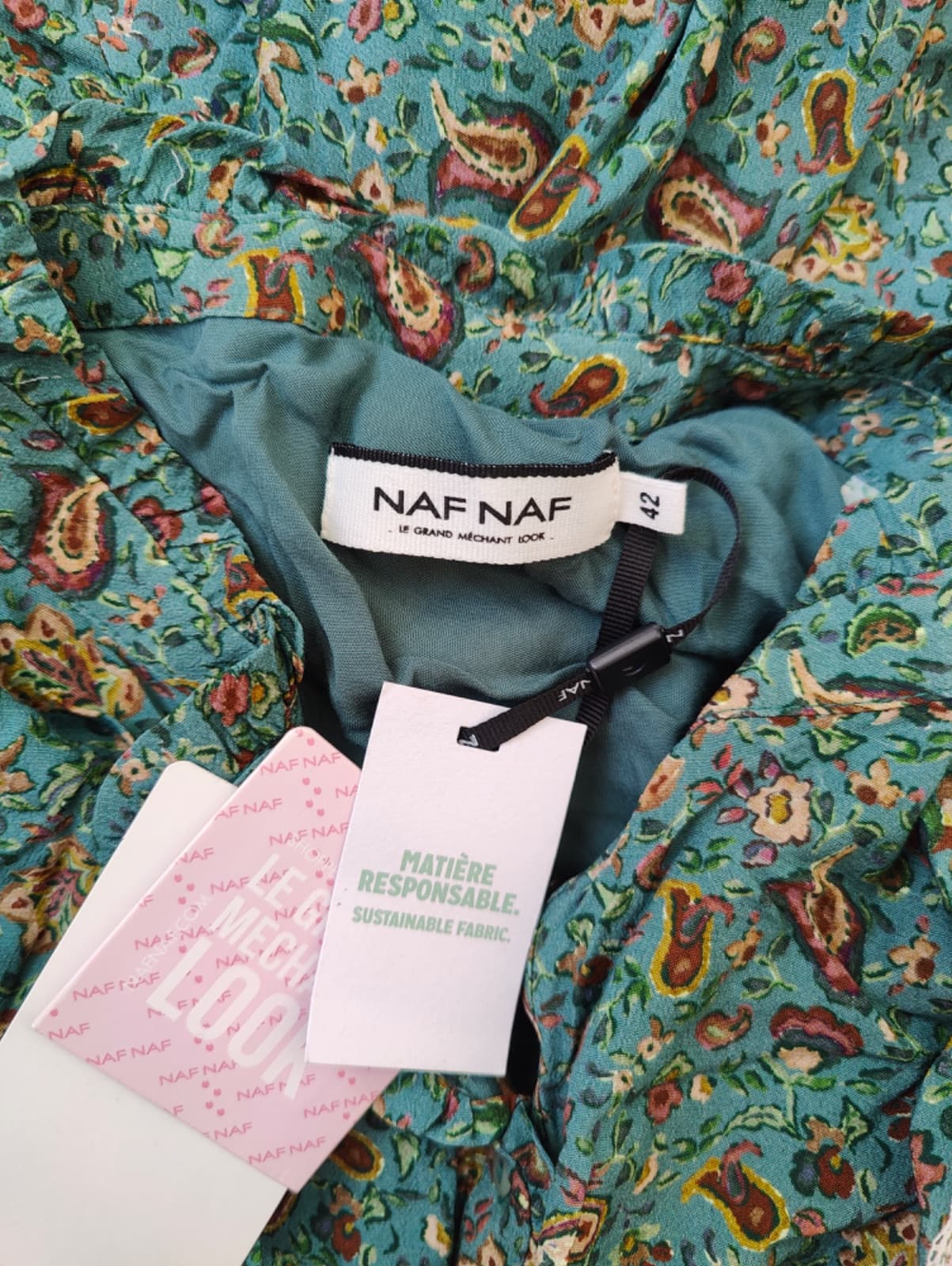 Robe NAF NAF verte imprimé bohème – Taille 42 — photo 4