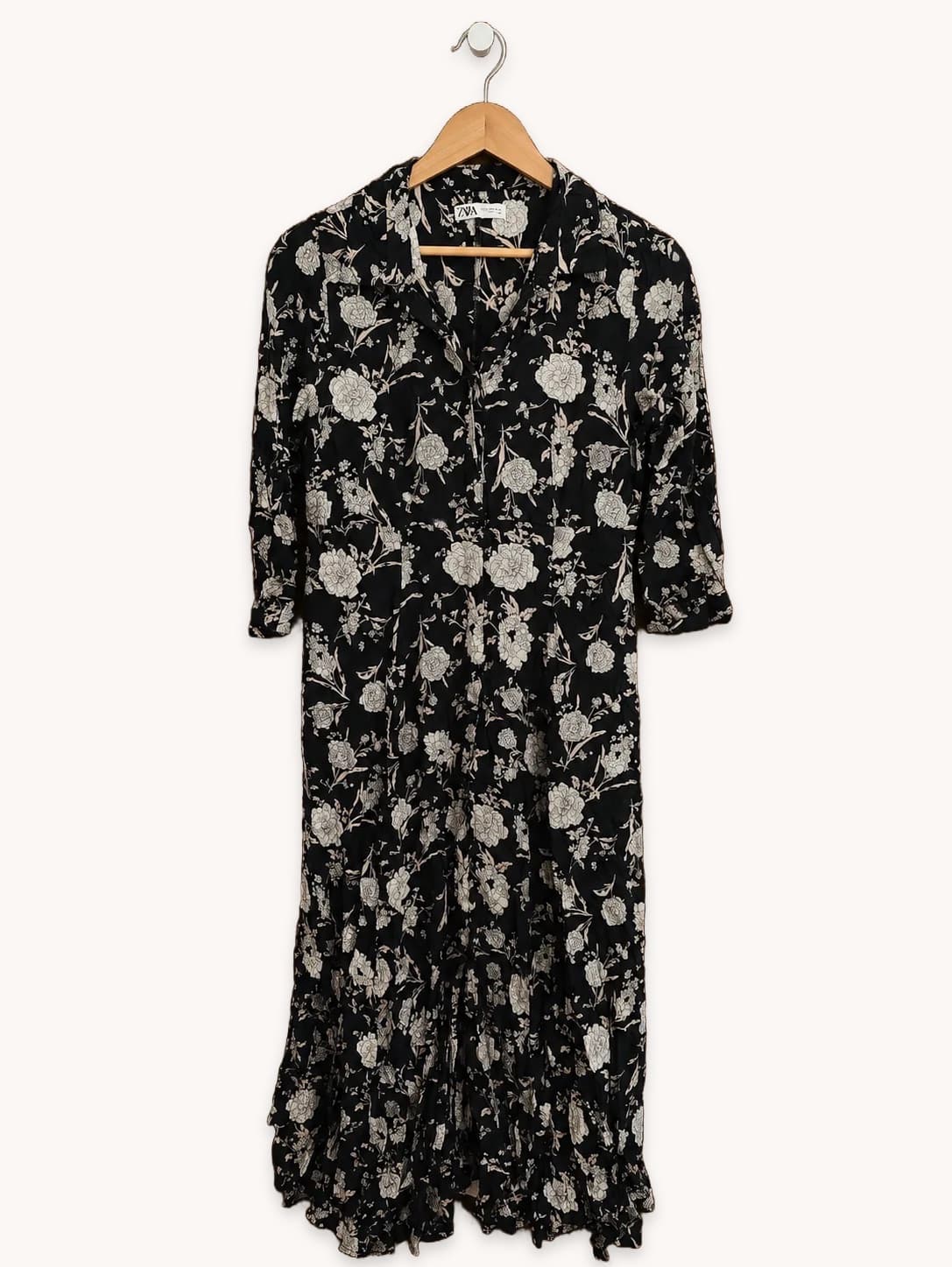 Robe longue Zara fleurie noire – Taille L — photo 2