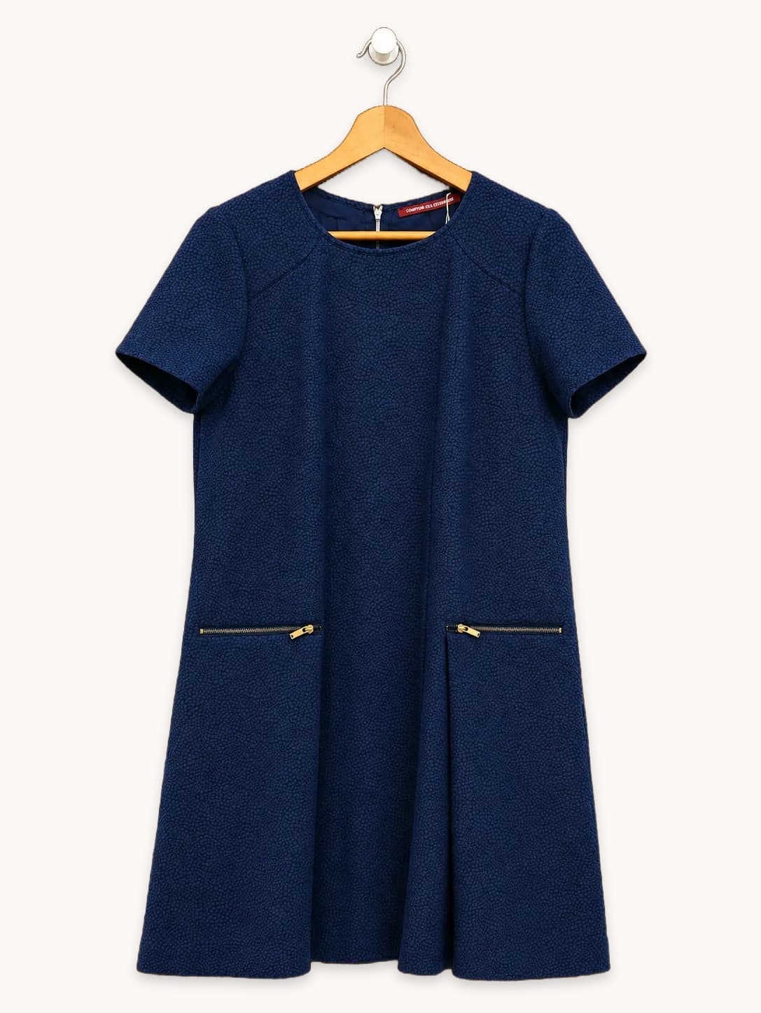 Robe Comptoir des Cotonniers bleu marine texturée – Taille 38 — photo 2