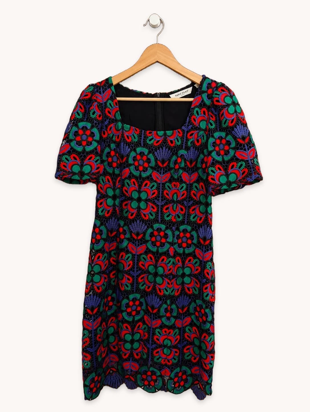 Robe NAF NAF brodée fleurie multicolore – Taille 42 — photo 2