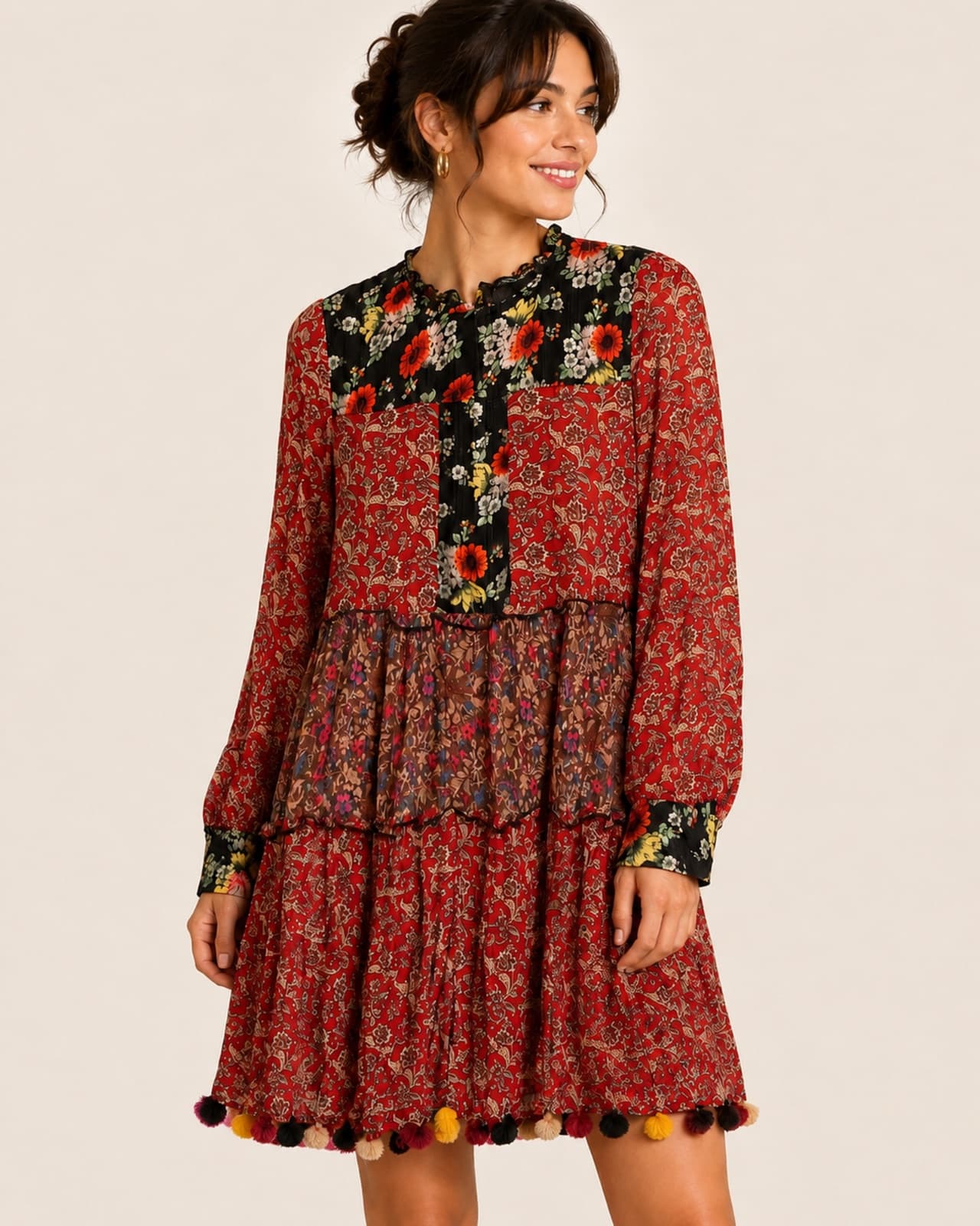 Robe bohème Zara à pompons – Taille L — photo 1