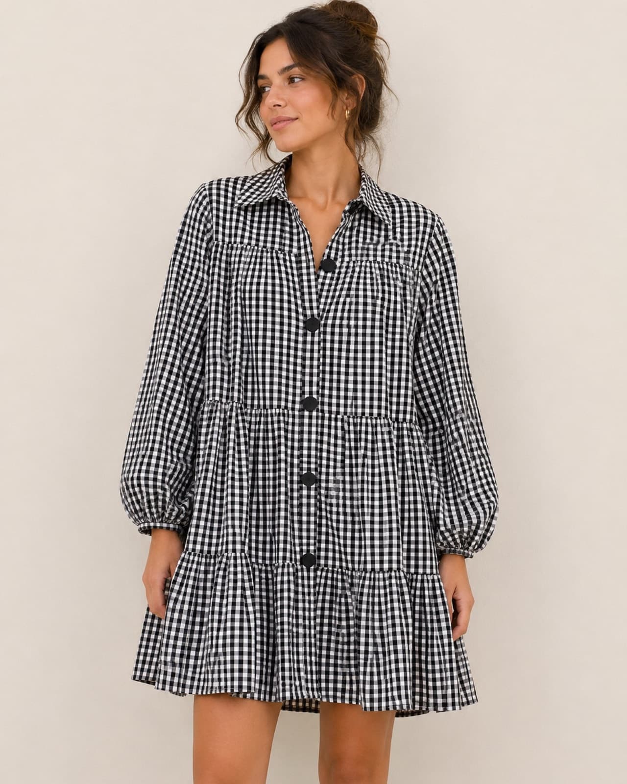 Robe Zara à imprimé vichy noir et blanc – Taille XS — photo 1