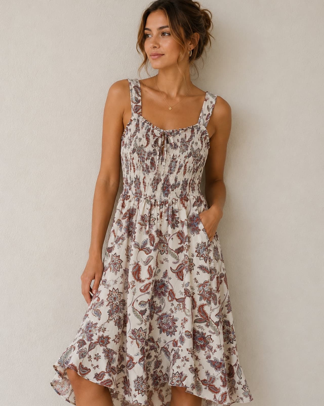 Robe Grace Karin à imprimé floral écru – Taille M — photo 1