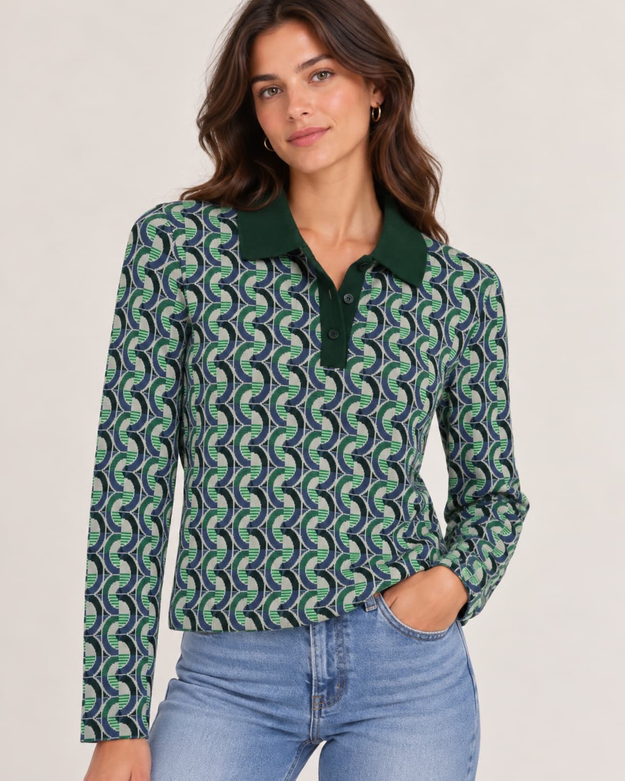 Zara top met geometrische print – Maat S