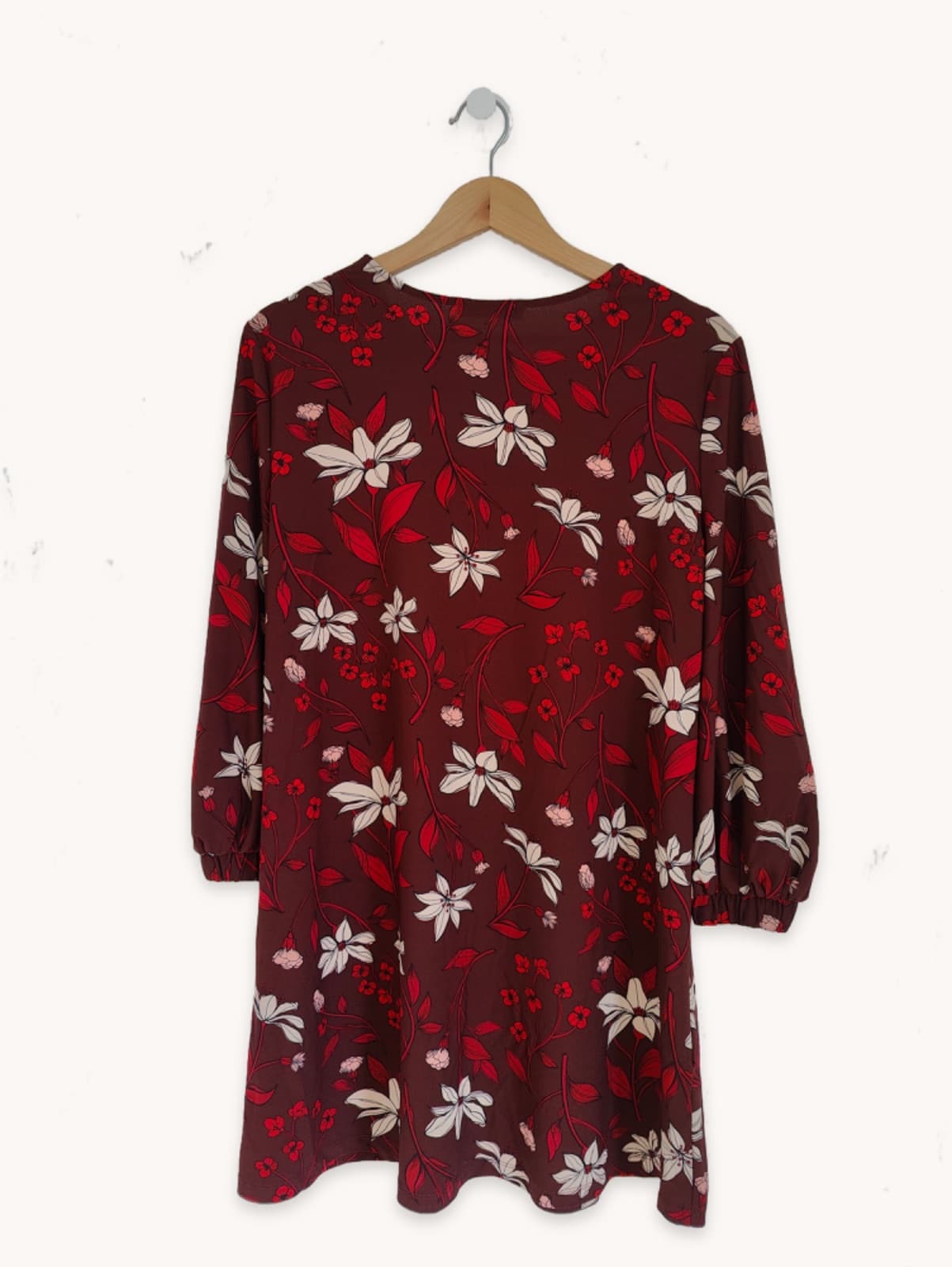 Robe Mango fleurie bordeaux – Taille L — photo 4