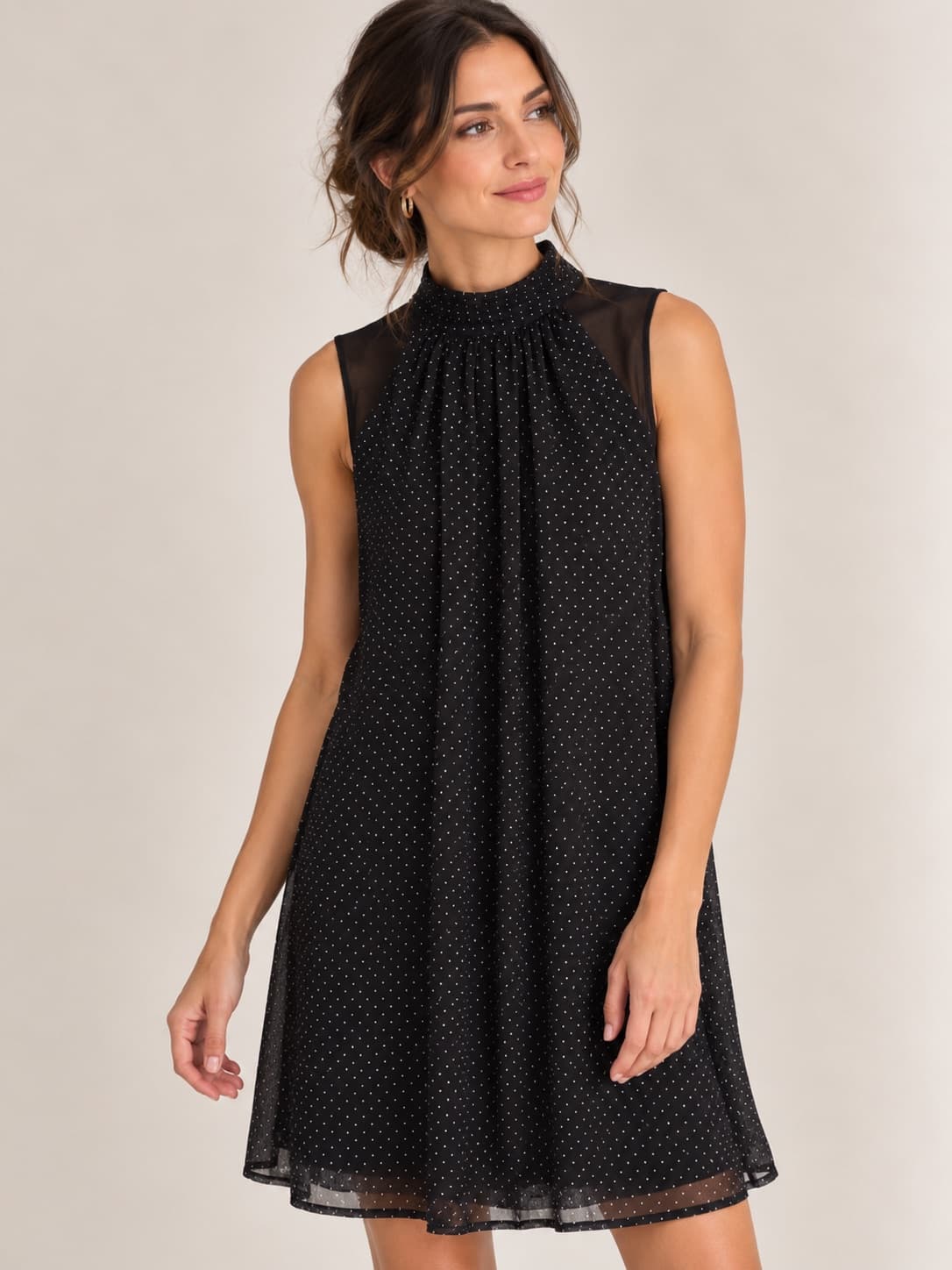 Robe Mango noire à pois – Taille S