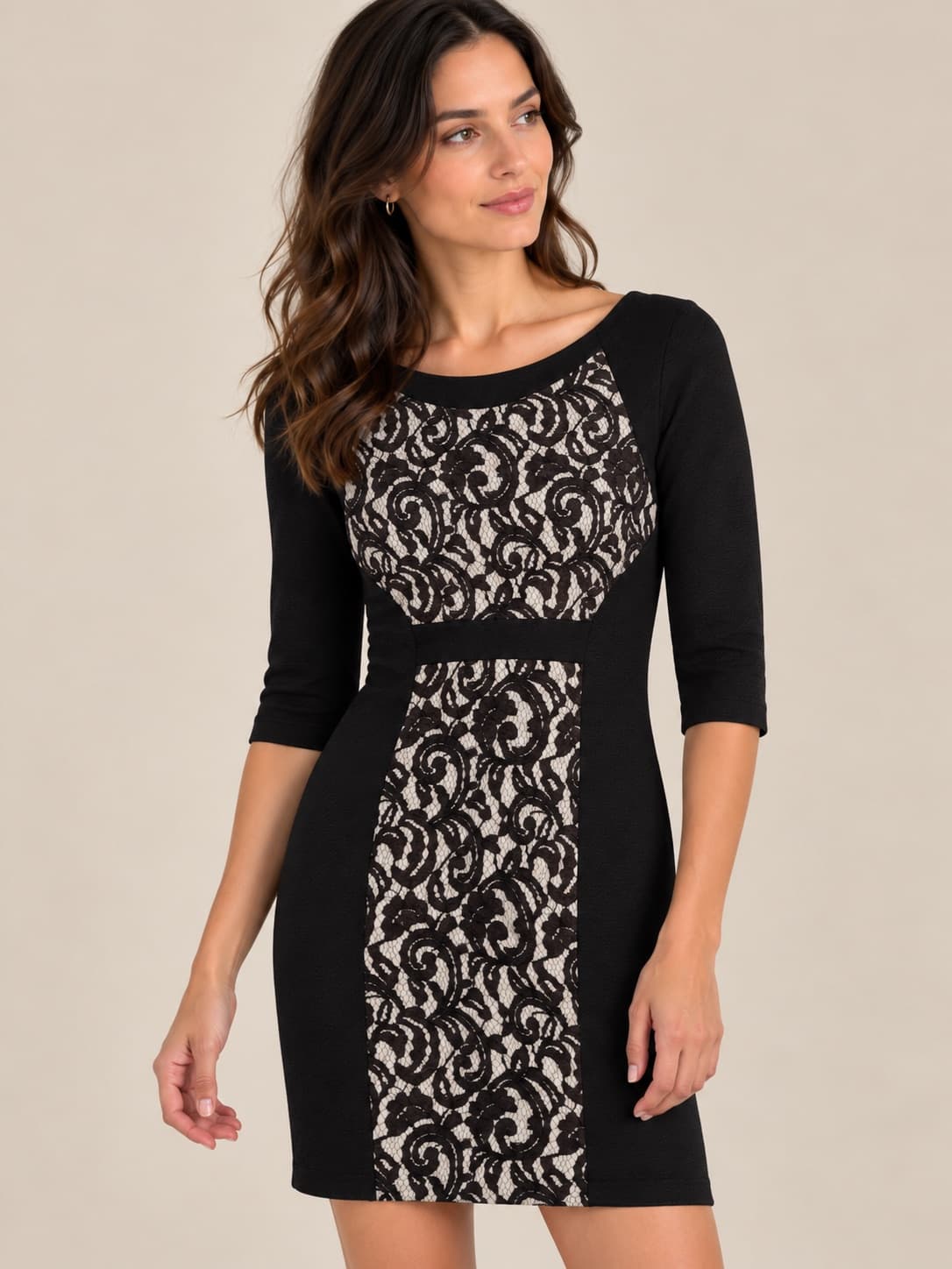 Robe Zara noire avec dentelle contrastante – Taille M — photo 1