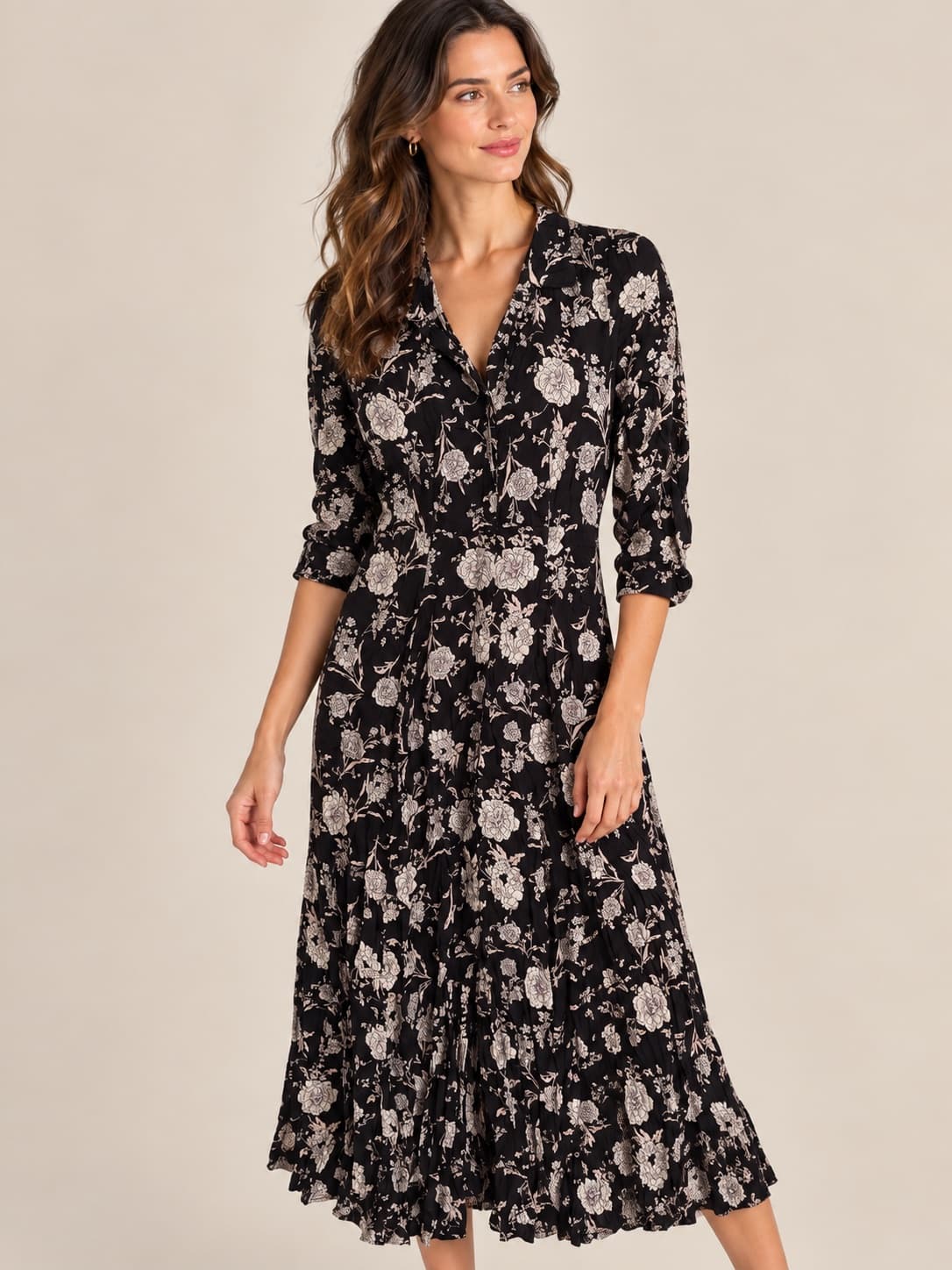 Robe longue Zara fleurie noire – Taille L — photo 1