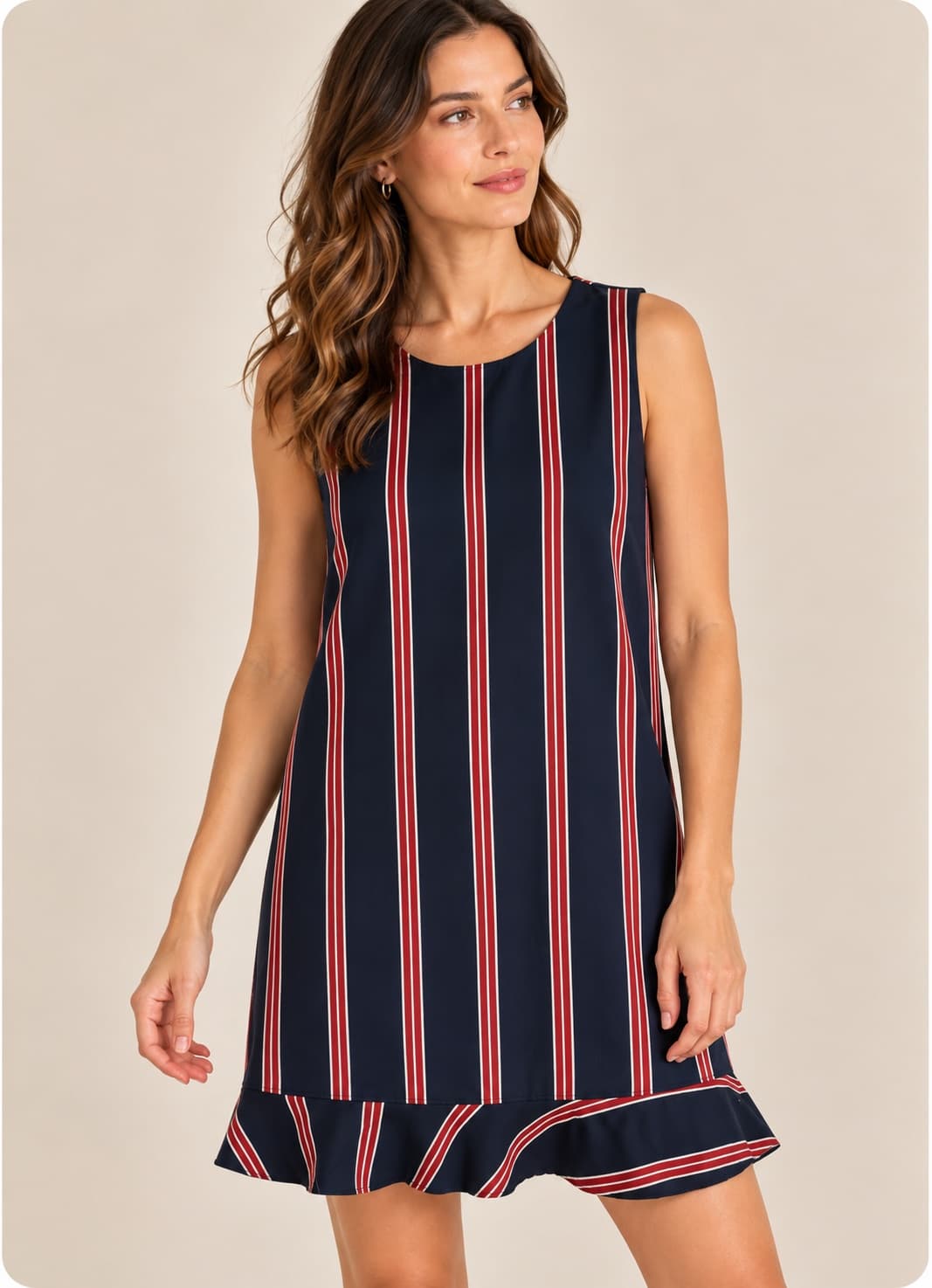 Robe Zara rayée bleu marine et rouge – Taille M — photo 1