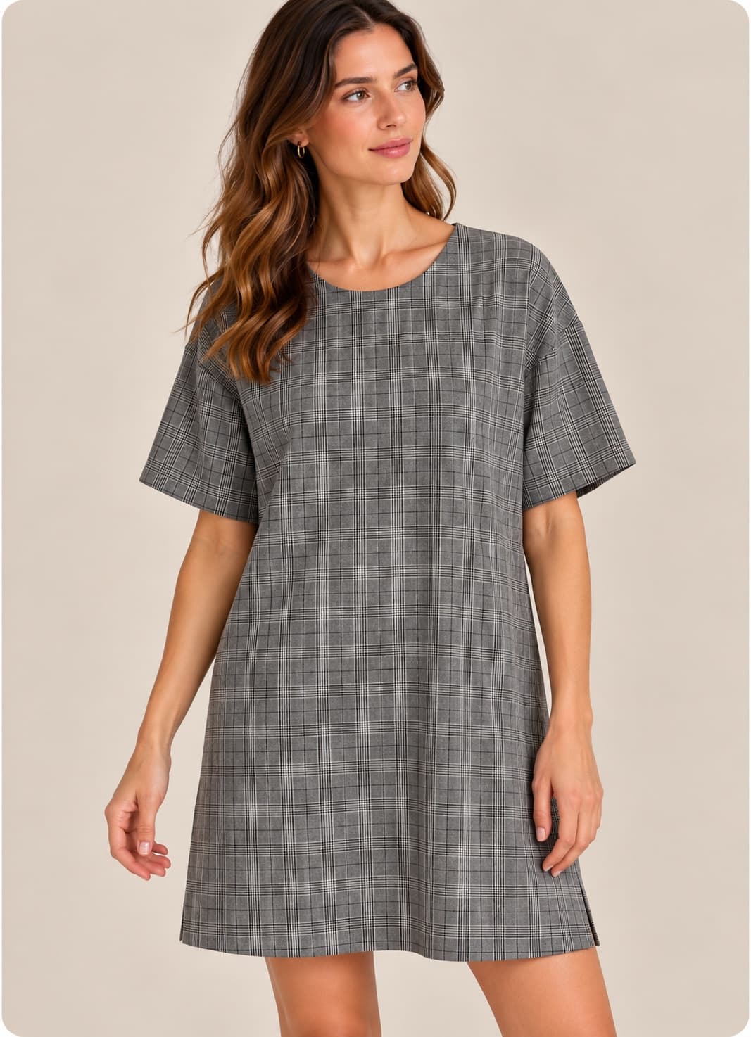Robe droite Zara à carreaux gris – Taille L — photo 1