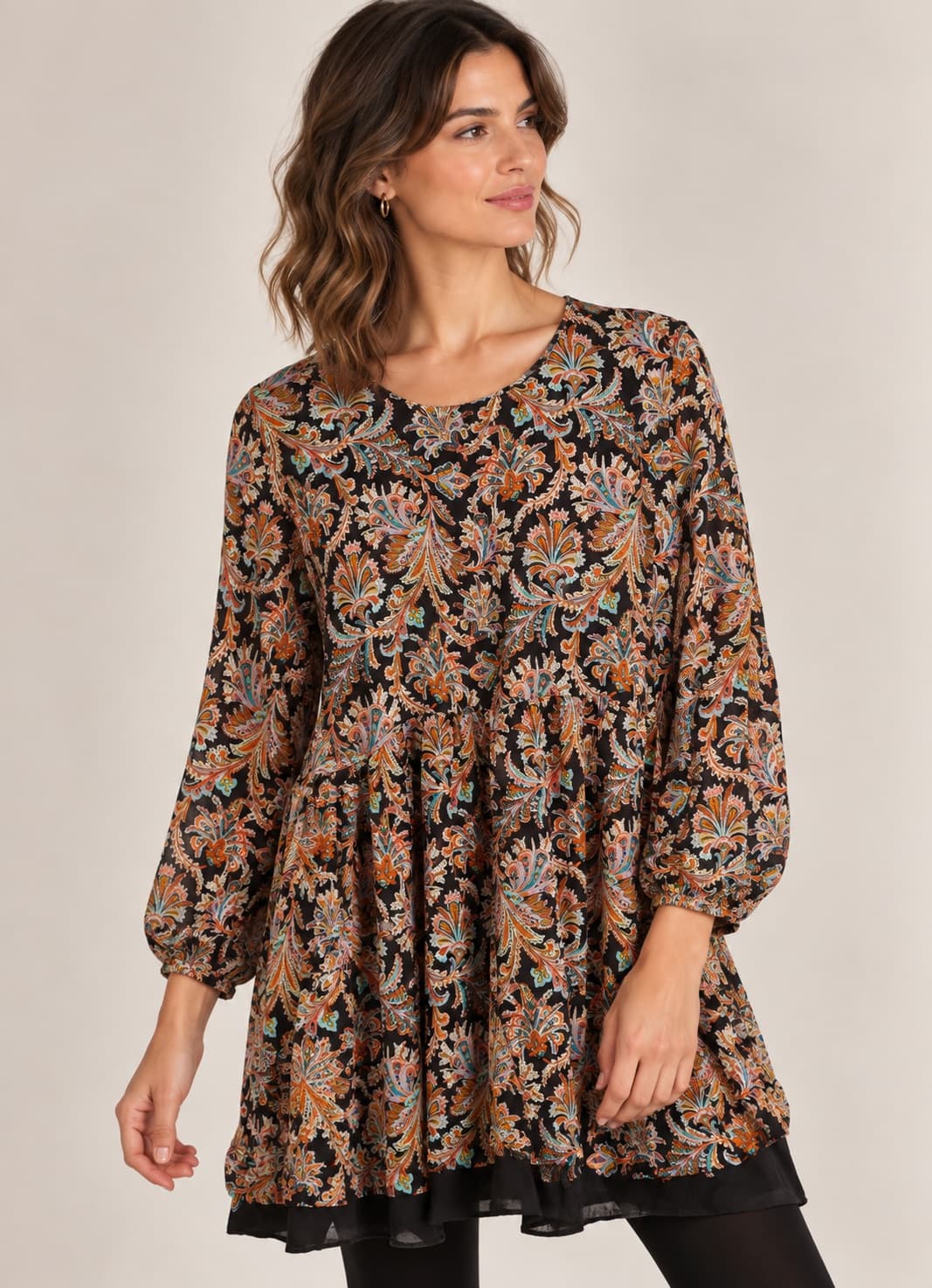 Robe fluide imprimé cachemire multicolore – Taille S — photo 1