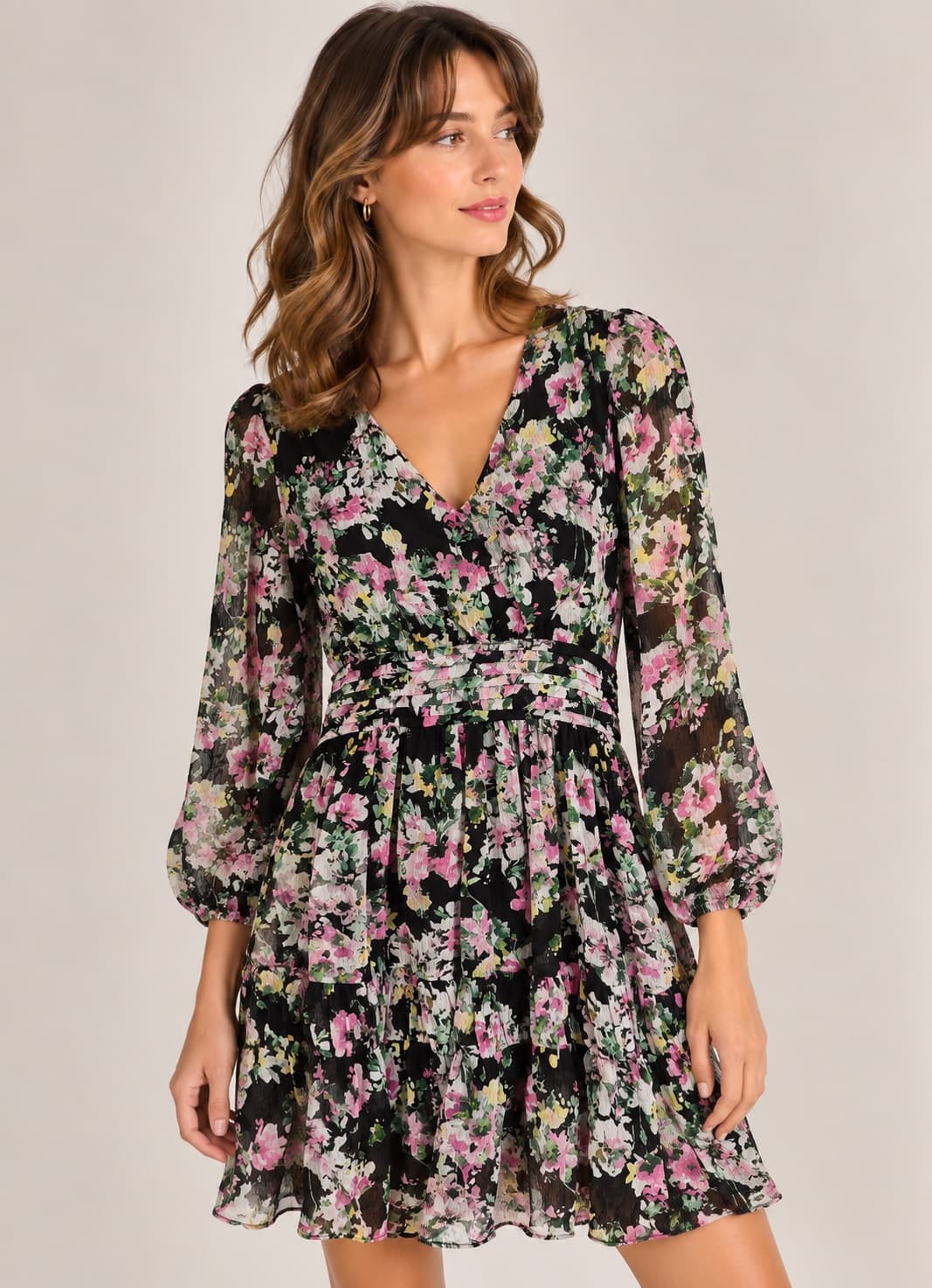 Robe Sinéquanone noire à imprimé floral multicolore – Taille M — photo 1