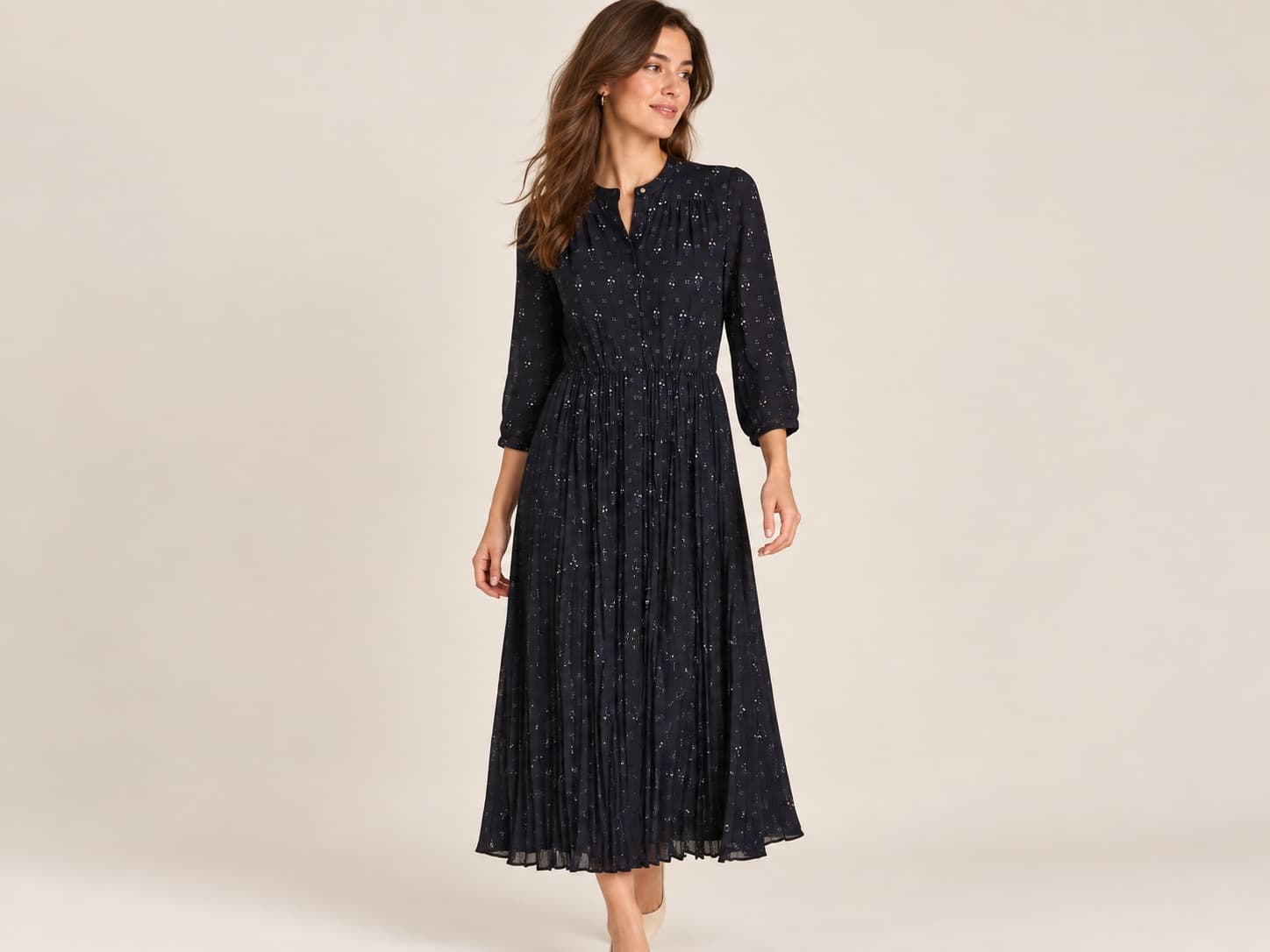 Robe Sessùn bleu marine à motifs – Taille S — photo 1