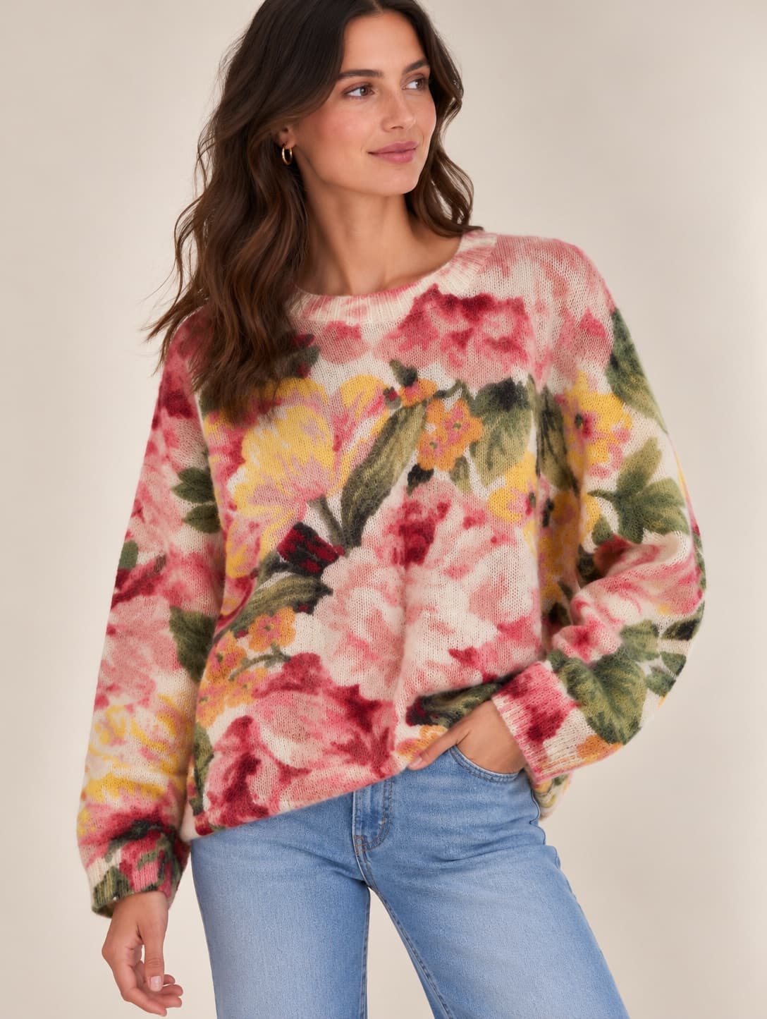 Pull en mohair fleuri Sézane – Taille XXL — photo 1