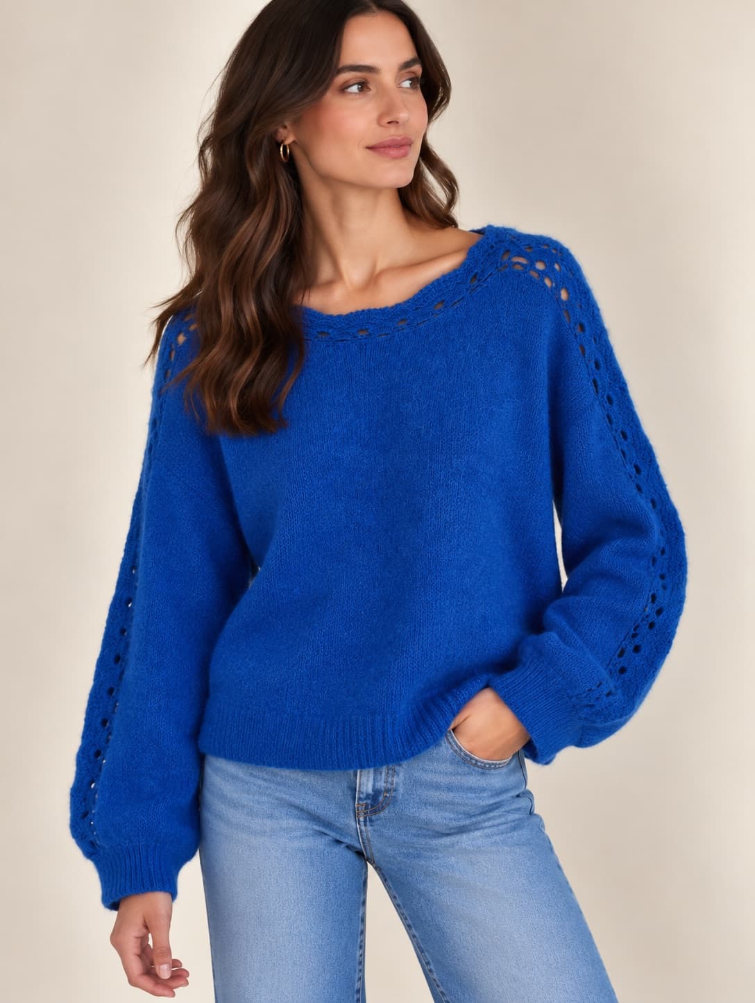 Pull en mohair bleu électrique Sézane – Taille XXL — photo 1