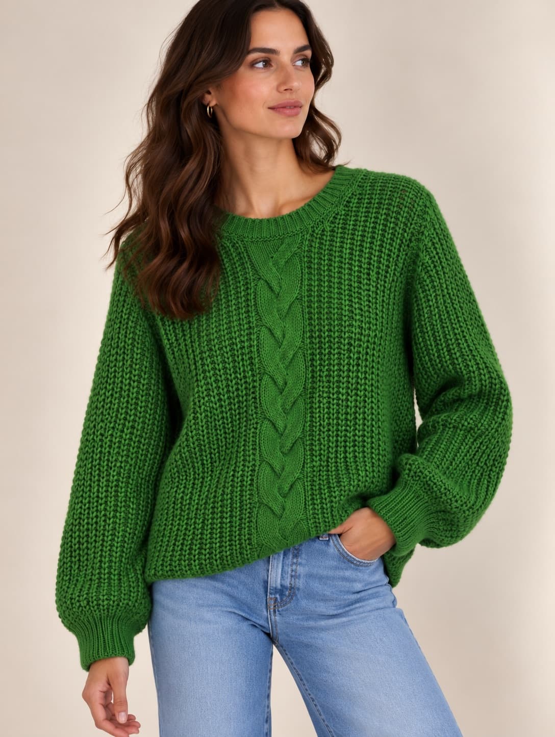Pull en grosse maille vert Sézane – Taille XXXL — photo 1