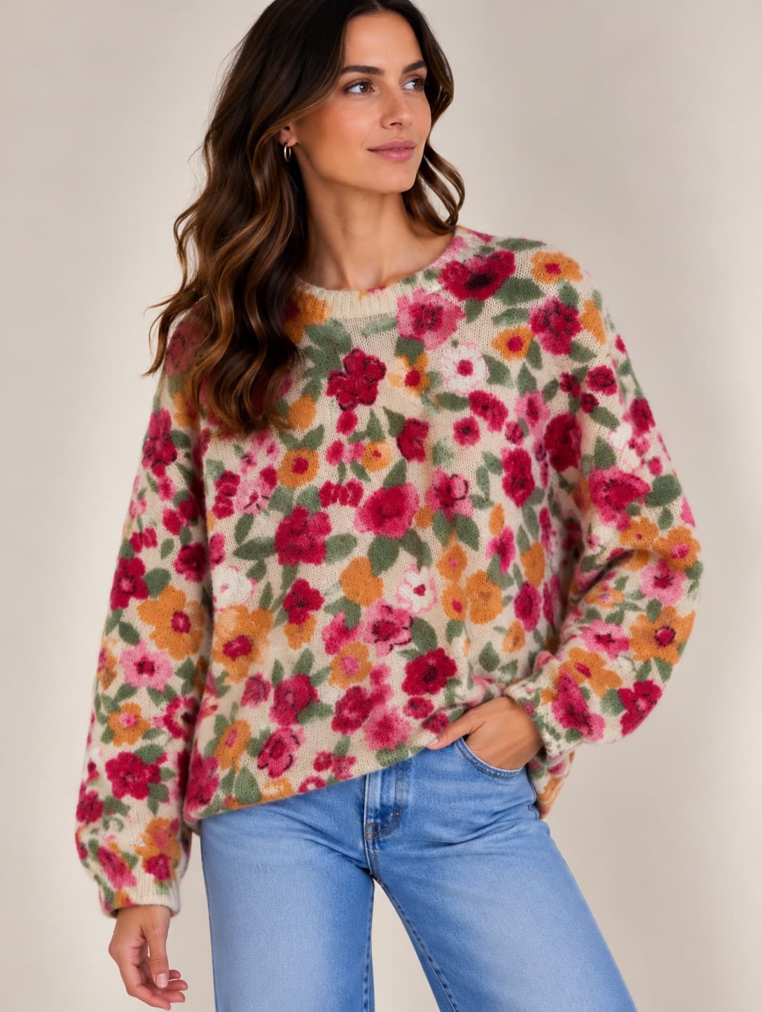 Pull en mohair fleuri Sézane – Taille S — photo 1