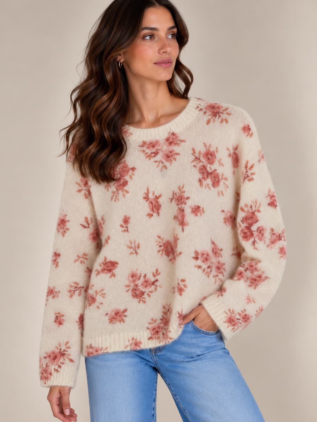 Pull en mohair à roses Sézane – Taille XS — photo 1