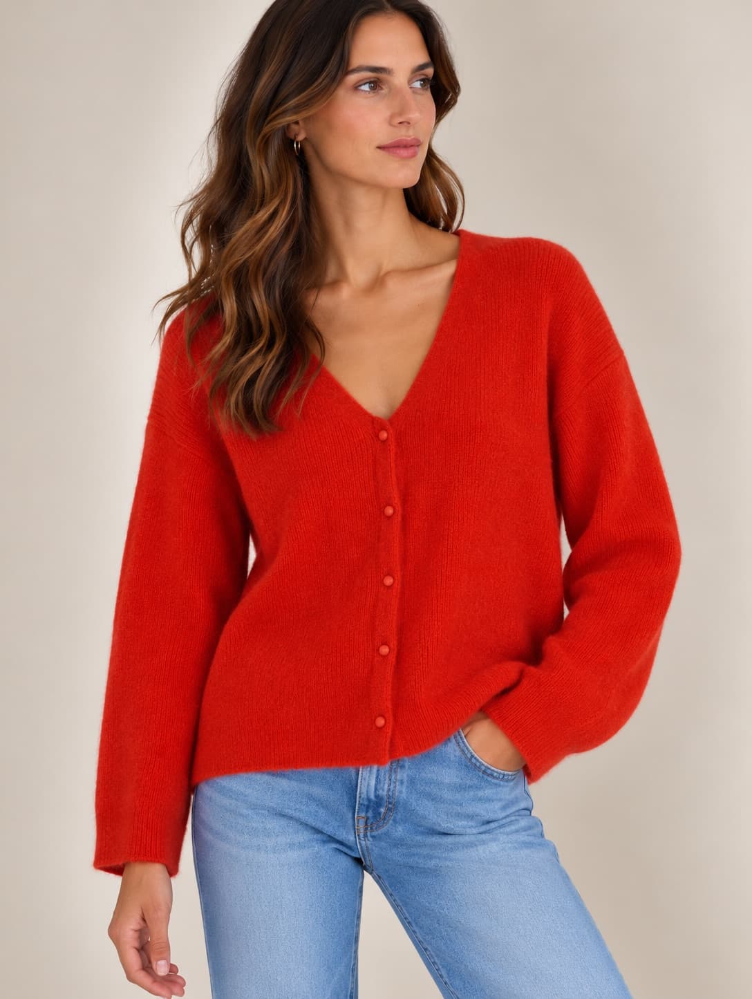 Gilet Sézane en mohair orange – Taille L — photo 1