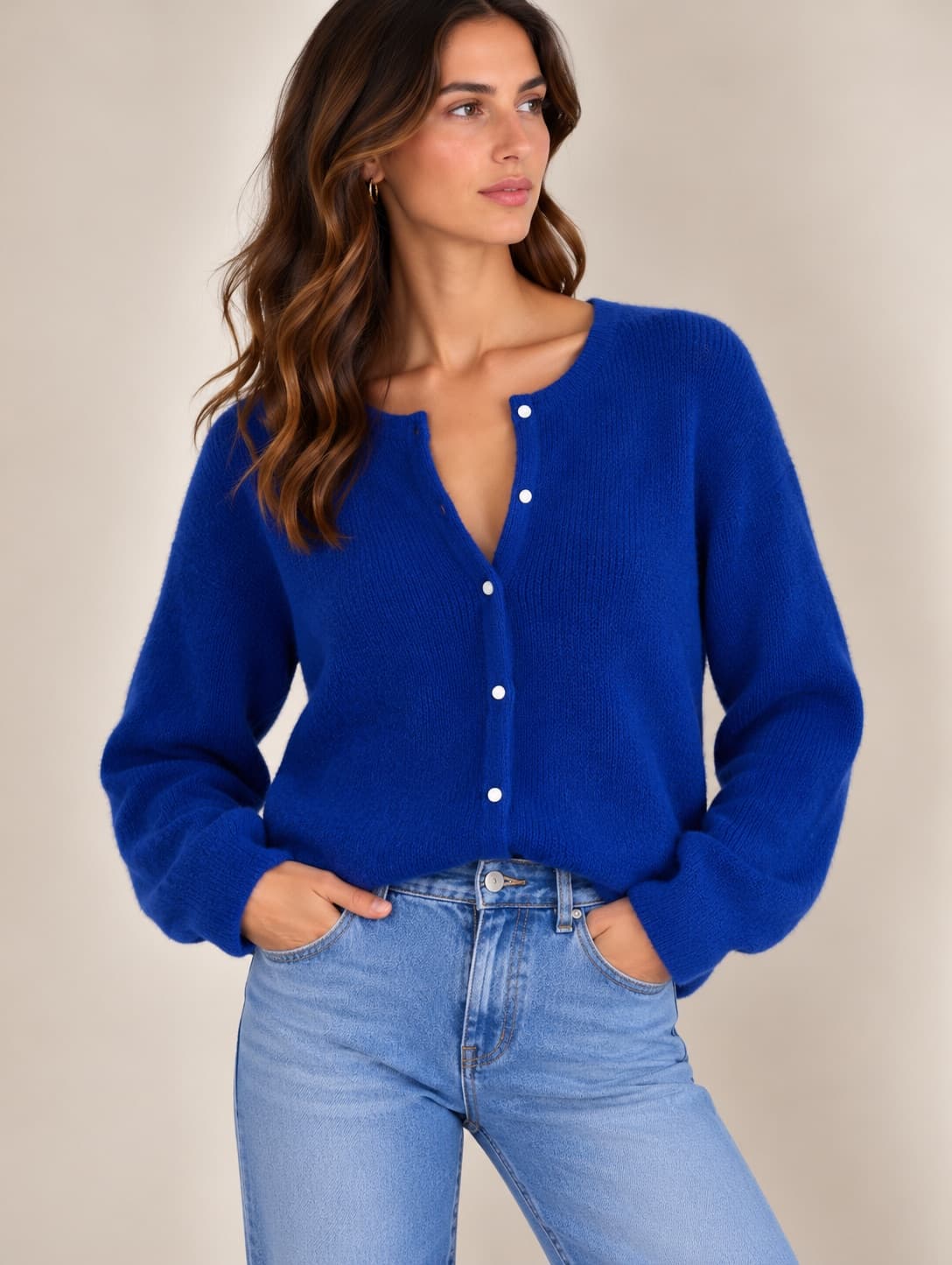Gilet en maille Sézane bleu électrique – Taille XL — photo 1