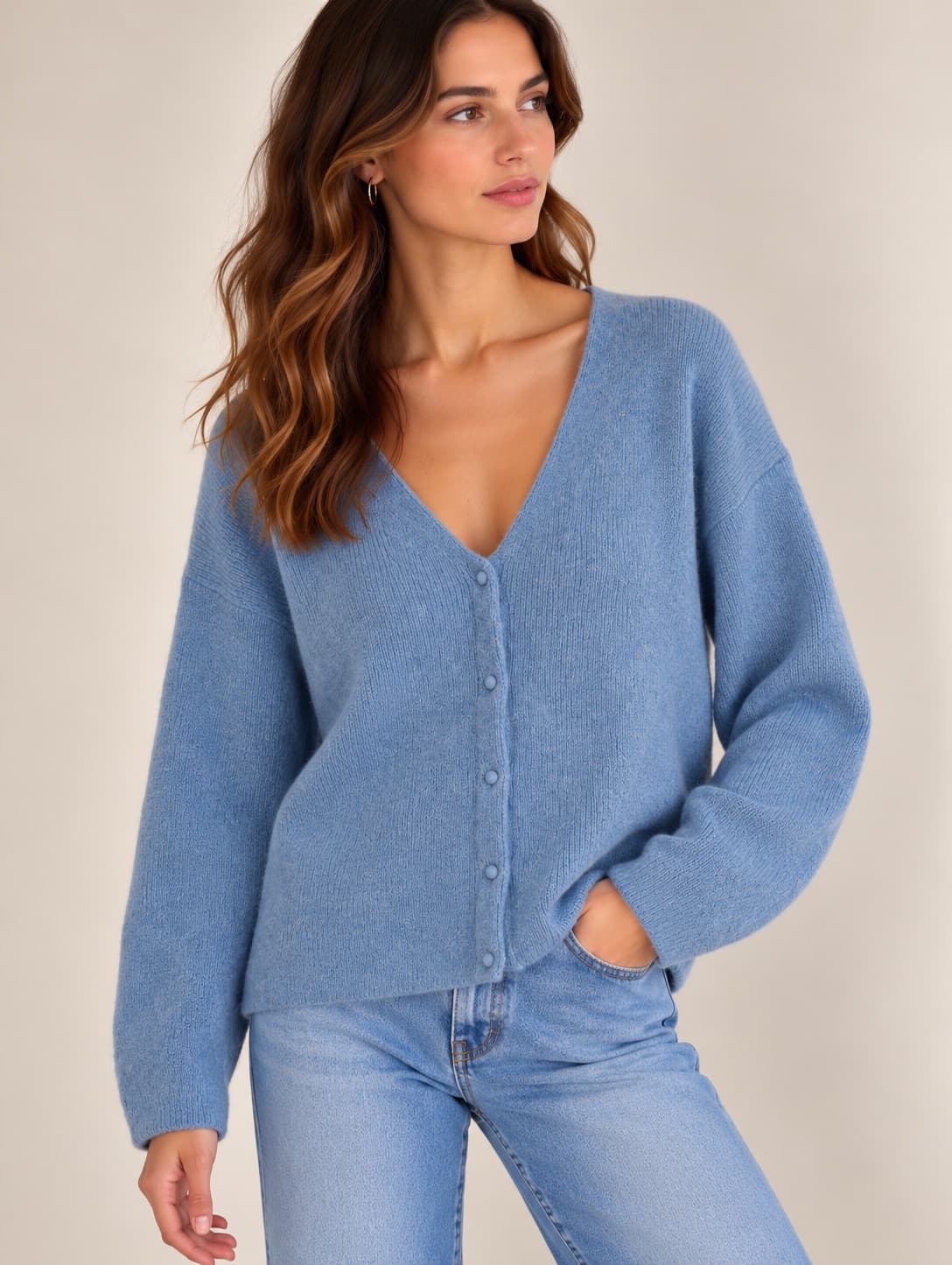Gilet Sézane en mohair bleu ciel – Taille L — photo 1
