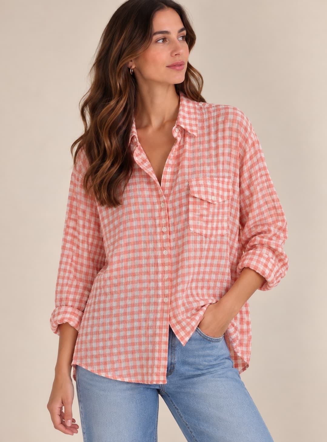 Chemise à carreaux vichy Mango – Taille S — photo 1