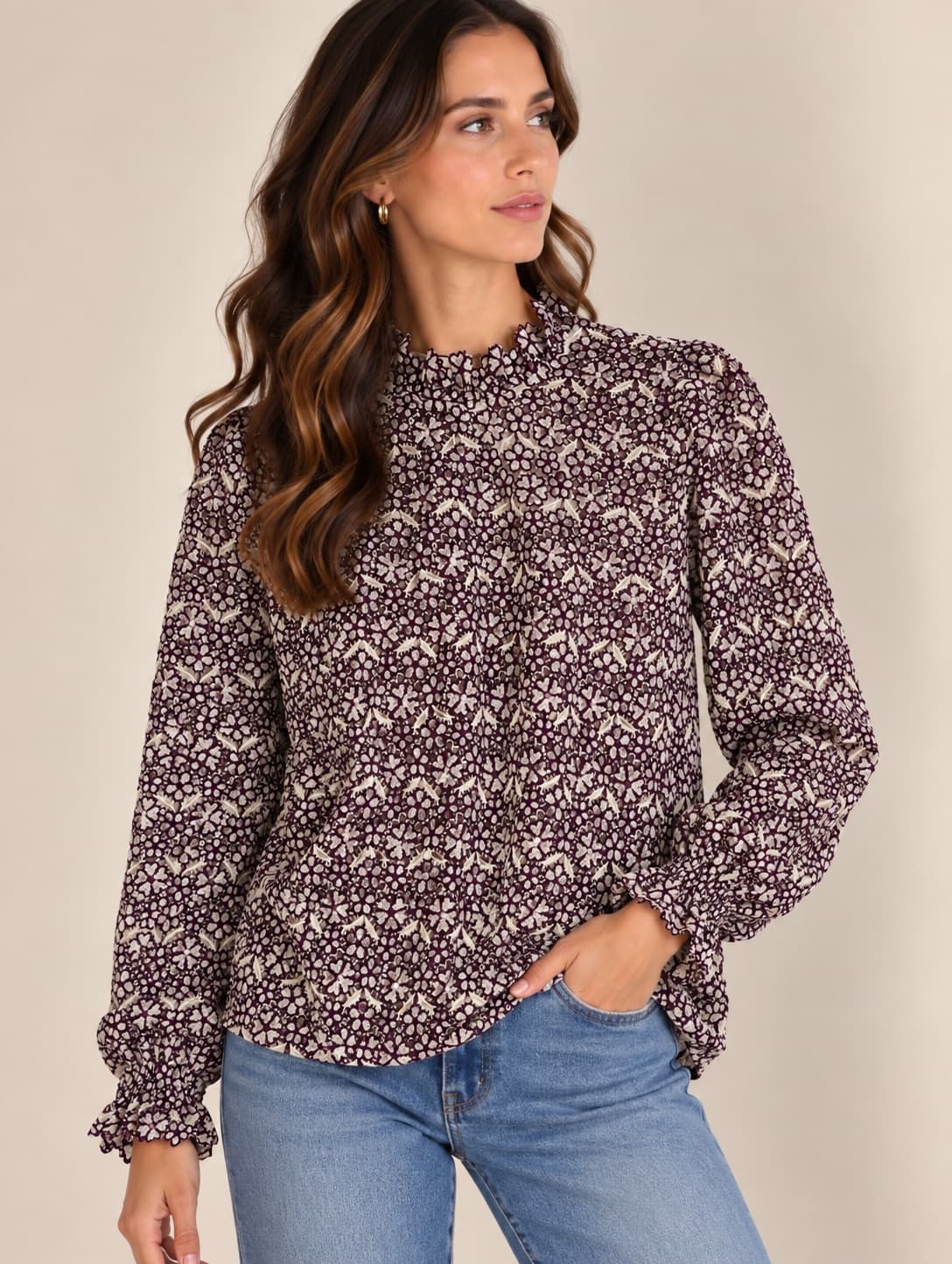 Blouse en dentelle guipure florale Sézane – Taille 42 — photo 1