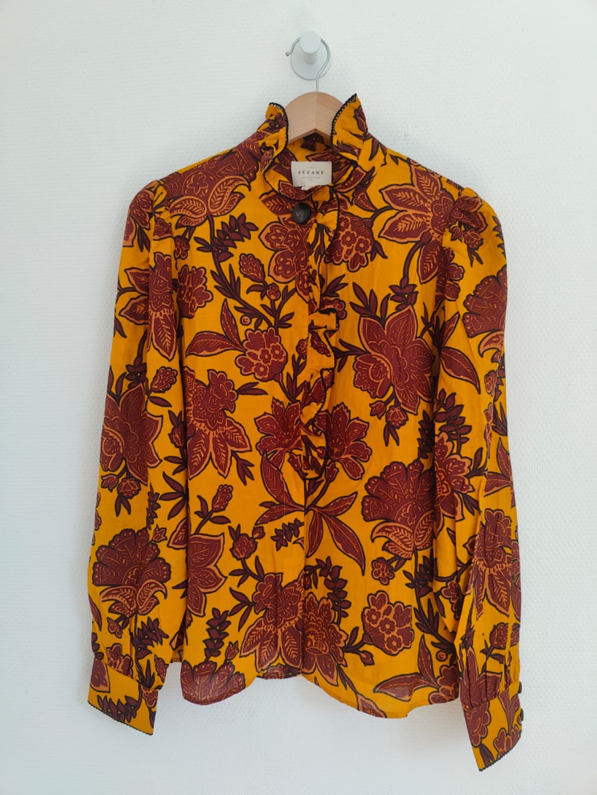 Chemise Sézane à volants et imprimé floral – Taille 42 — photo 2