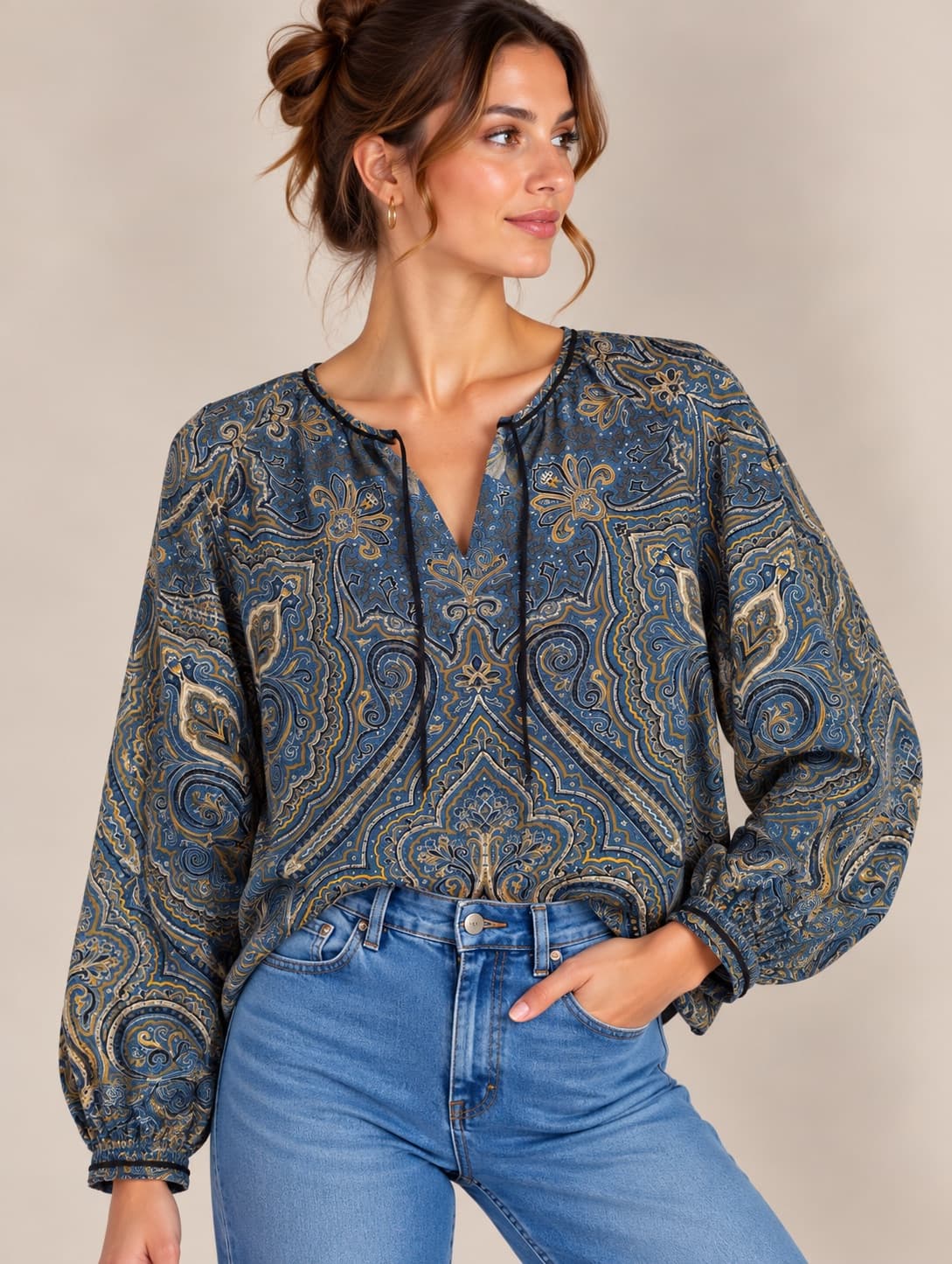 Blouse Massimo Dutti à imprimé cachemire – Taille S — photo 1