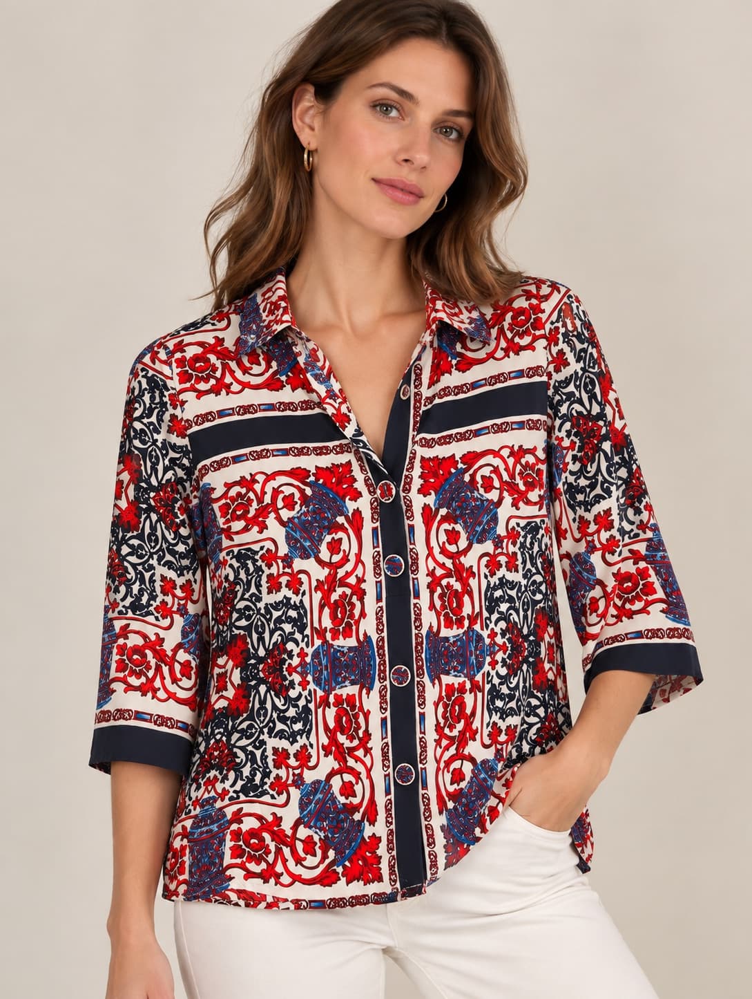 Claudie Pierlot blouse met foulardprint – Maat 36