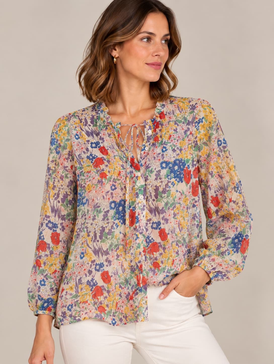 Blouse Mango à imprimé floral champêtre – Taille S — photo 1