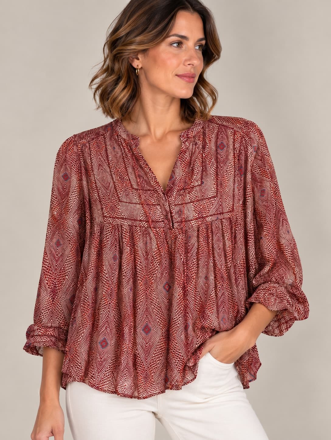 Blouse Grace & Mila à imprimé géométrique – Taille S — photo 1