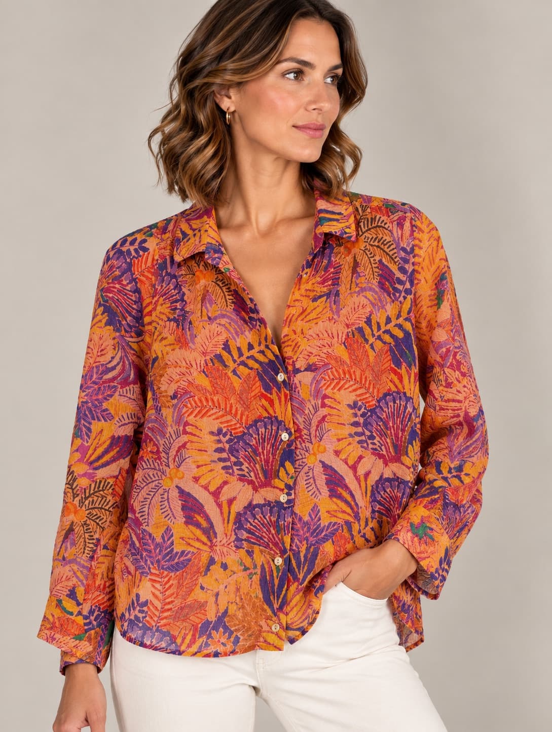 Chemise Bréal à imprimé tropical – Taille 38 — photo 1