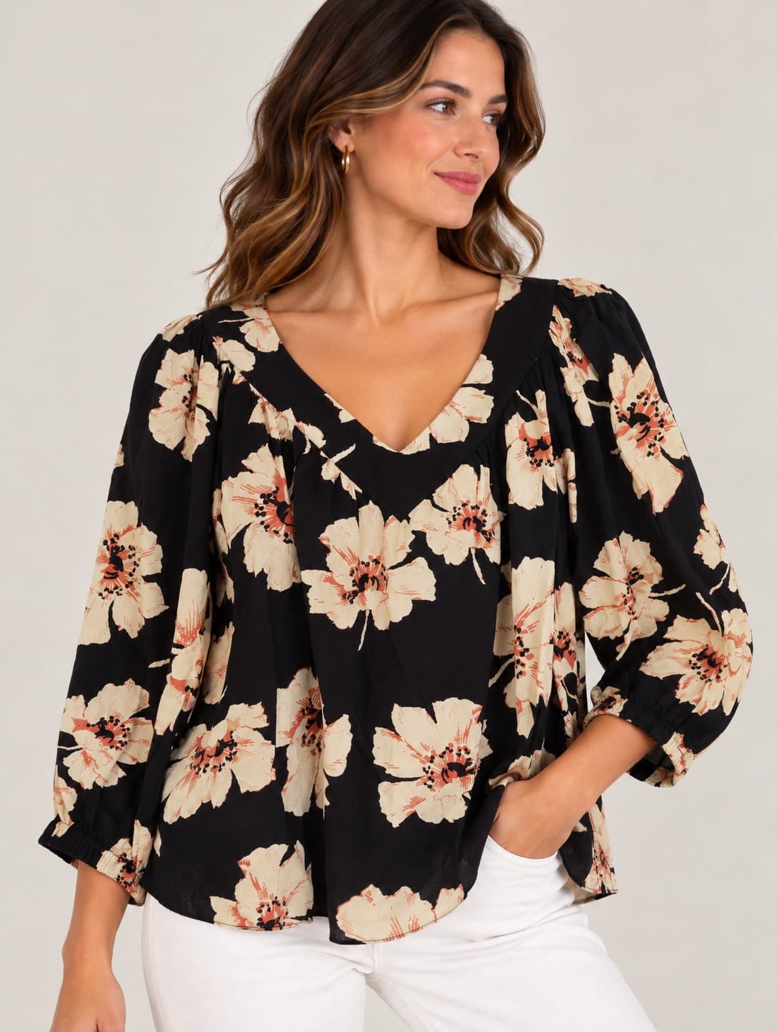 ba&sh blouse met klaprozenprint – Maat 1